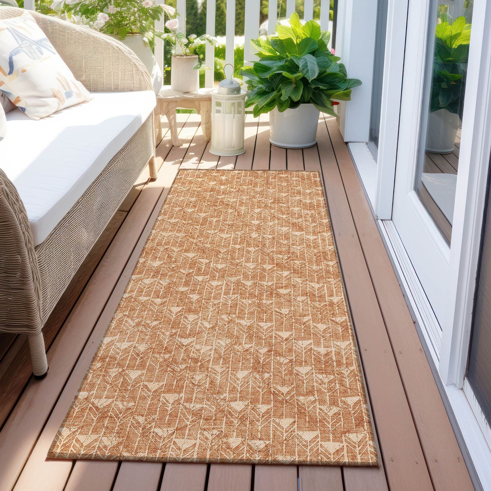 Machine Made ACN514 Salmon Orange Rugs