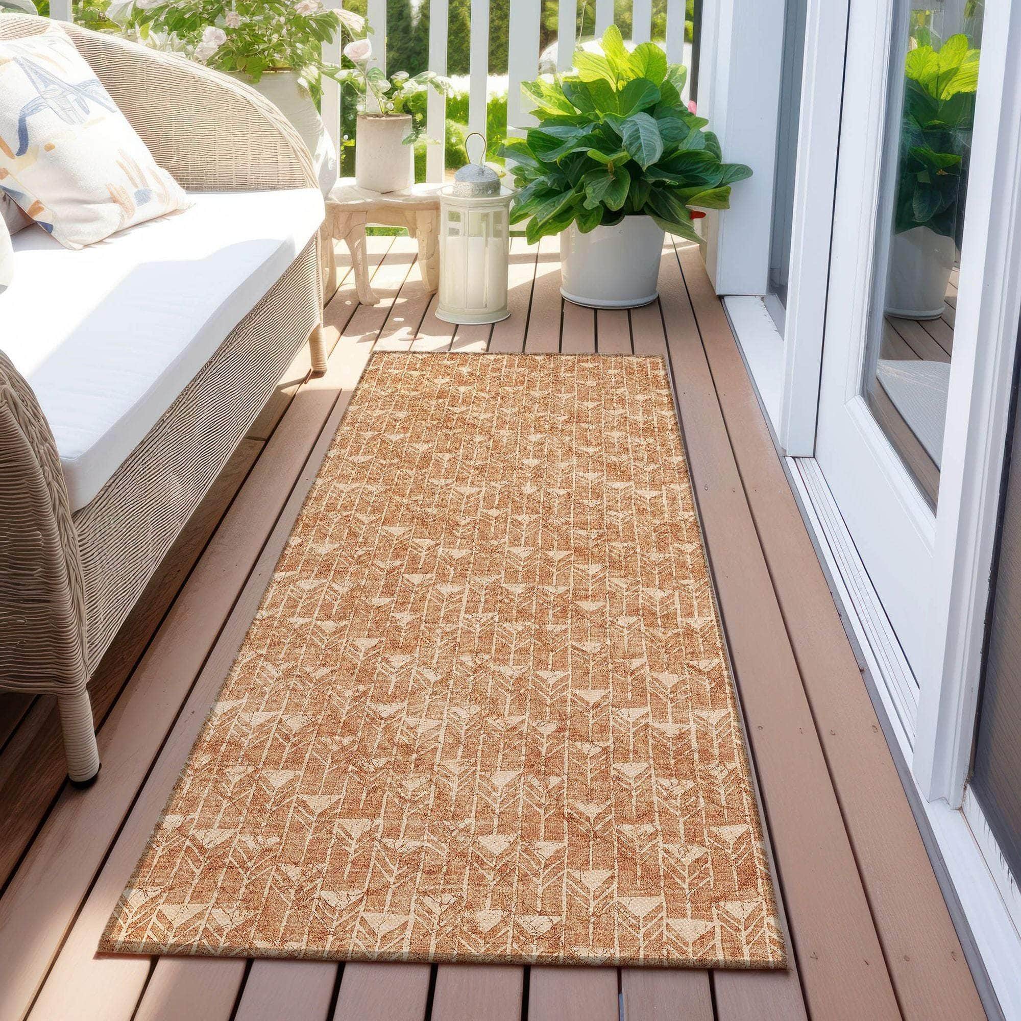 Machine Made ACN514 Salmon Orange Rugs