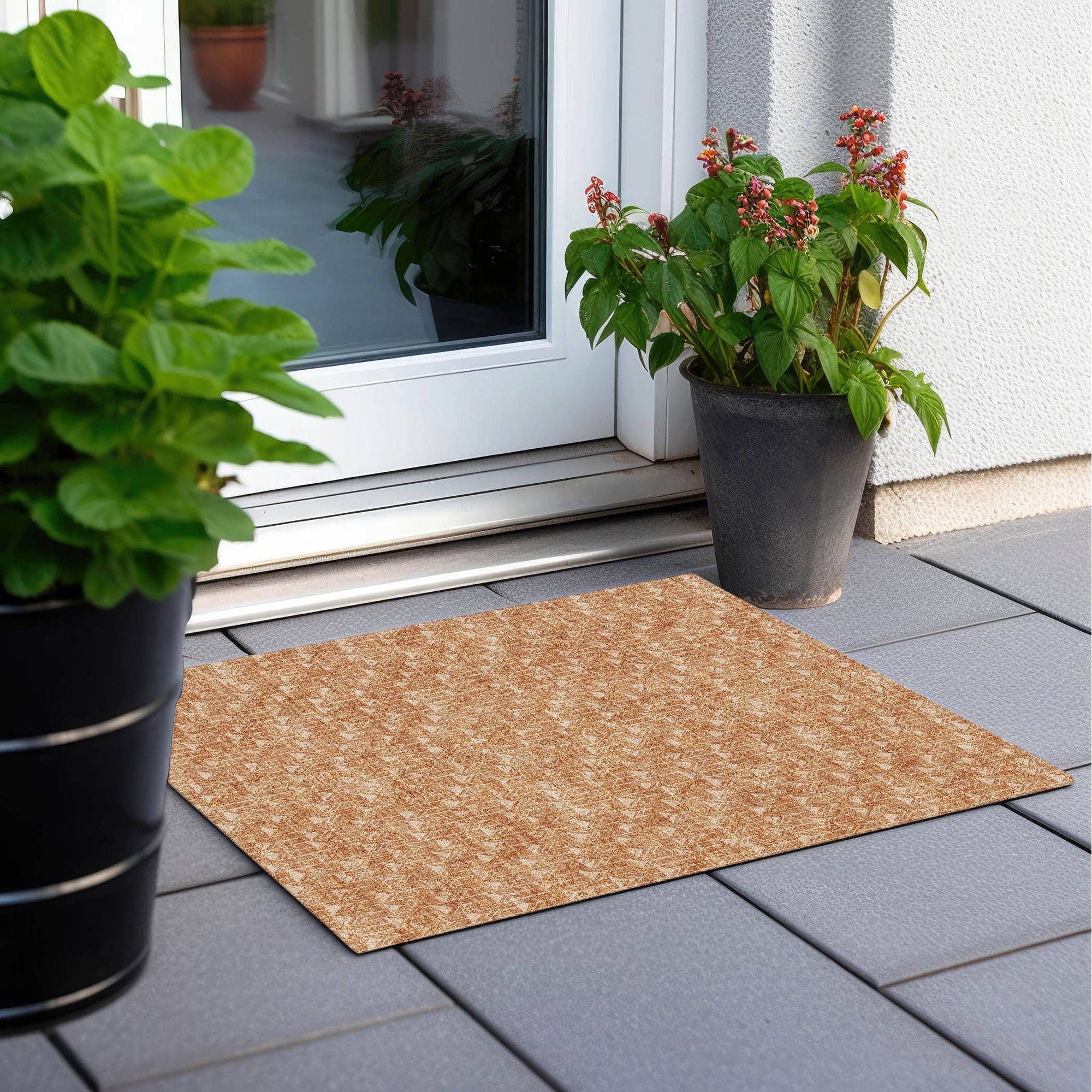Machine Made ACN514 Salmon Orange Rugs