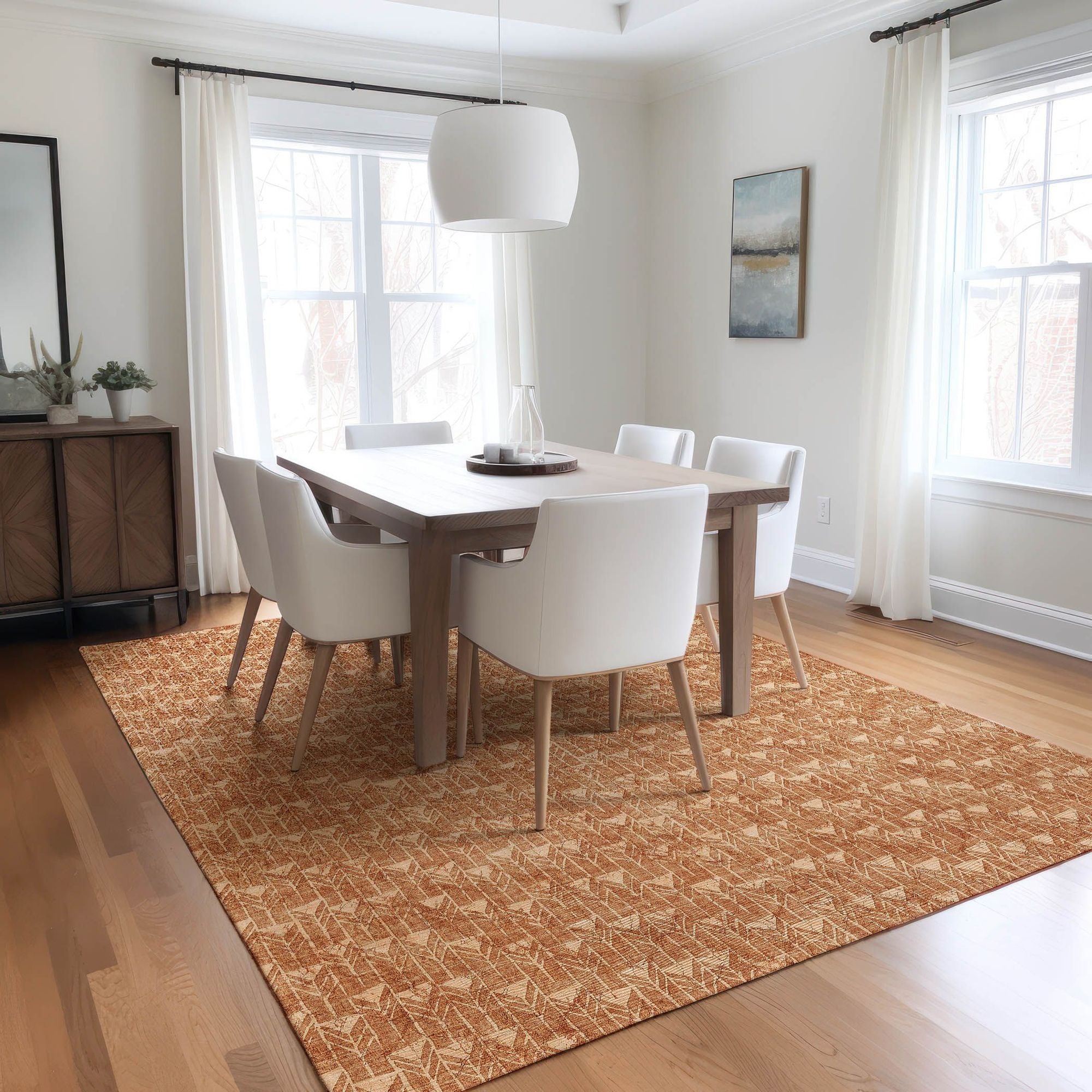 Machine Made ACN514 Salmon Orange Rugs