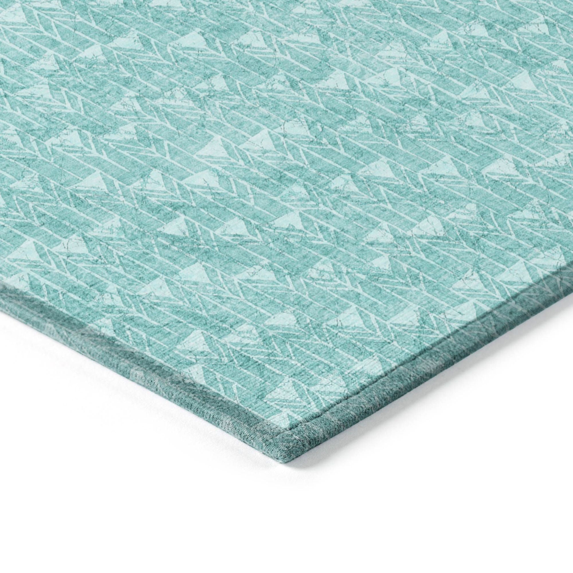 Machine Made ACN514 Teal Rugs