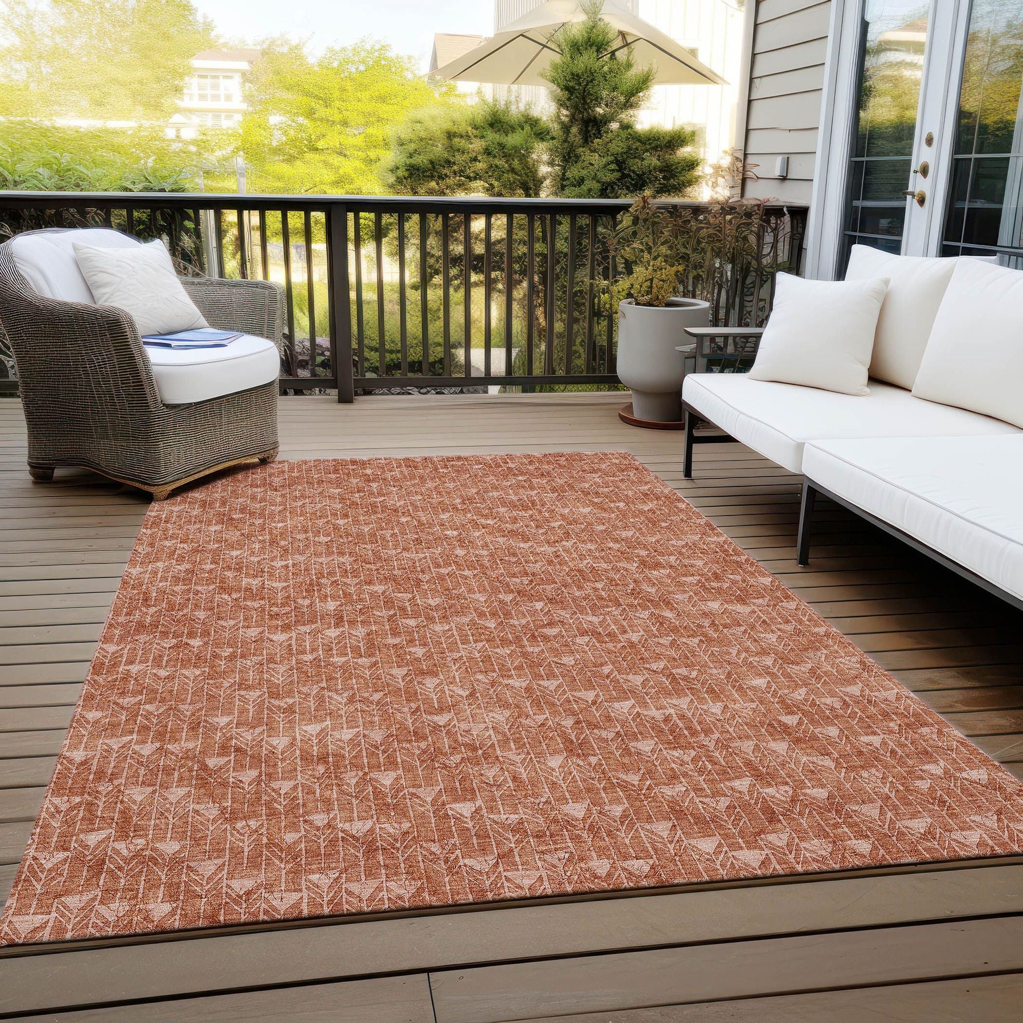 Machine Made ACN514 Terracotta Orange Rugs
