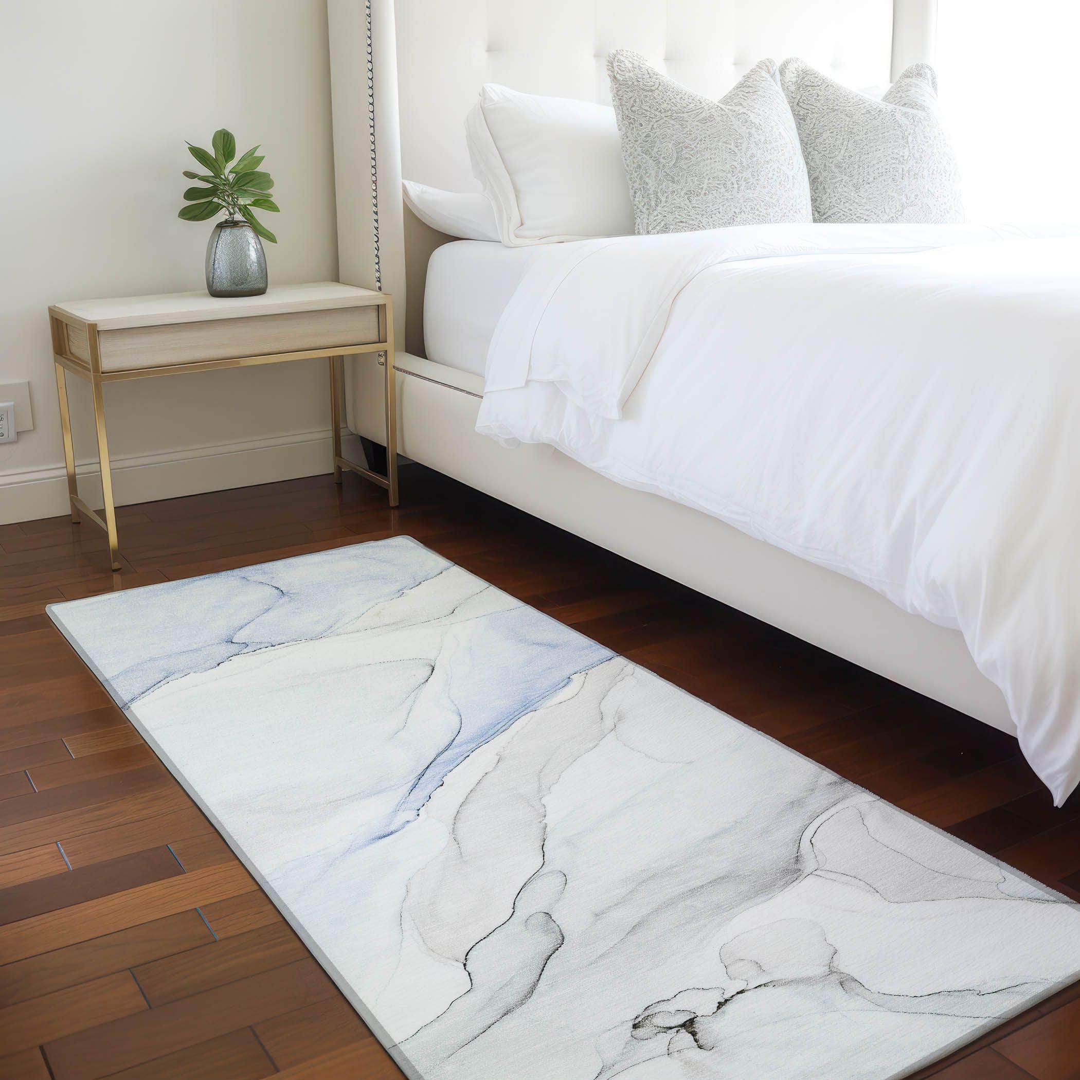 Machine Made ACN515 Blue Rugs
