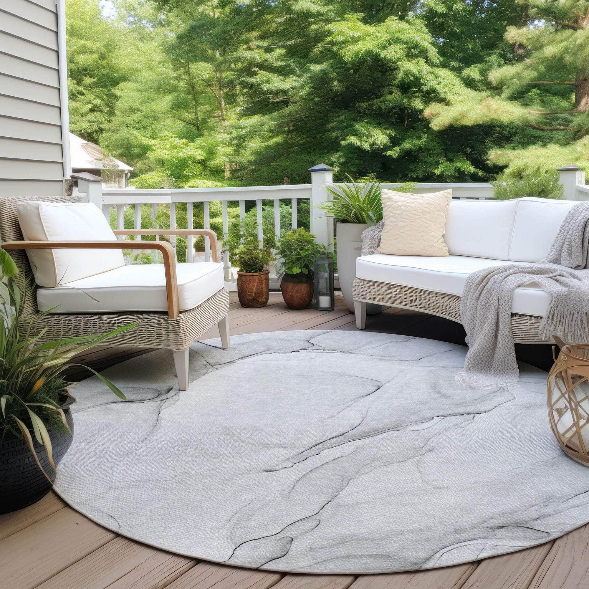 Machine Made ACN515 Gray Rugs