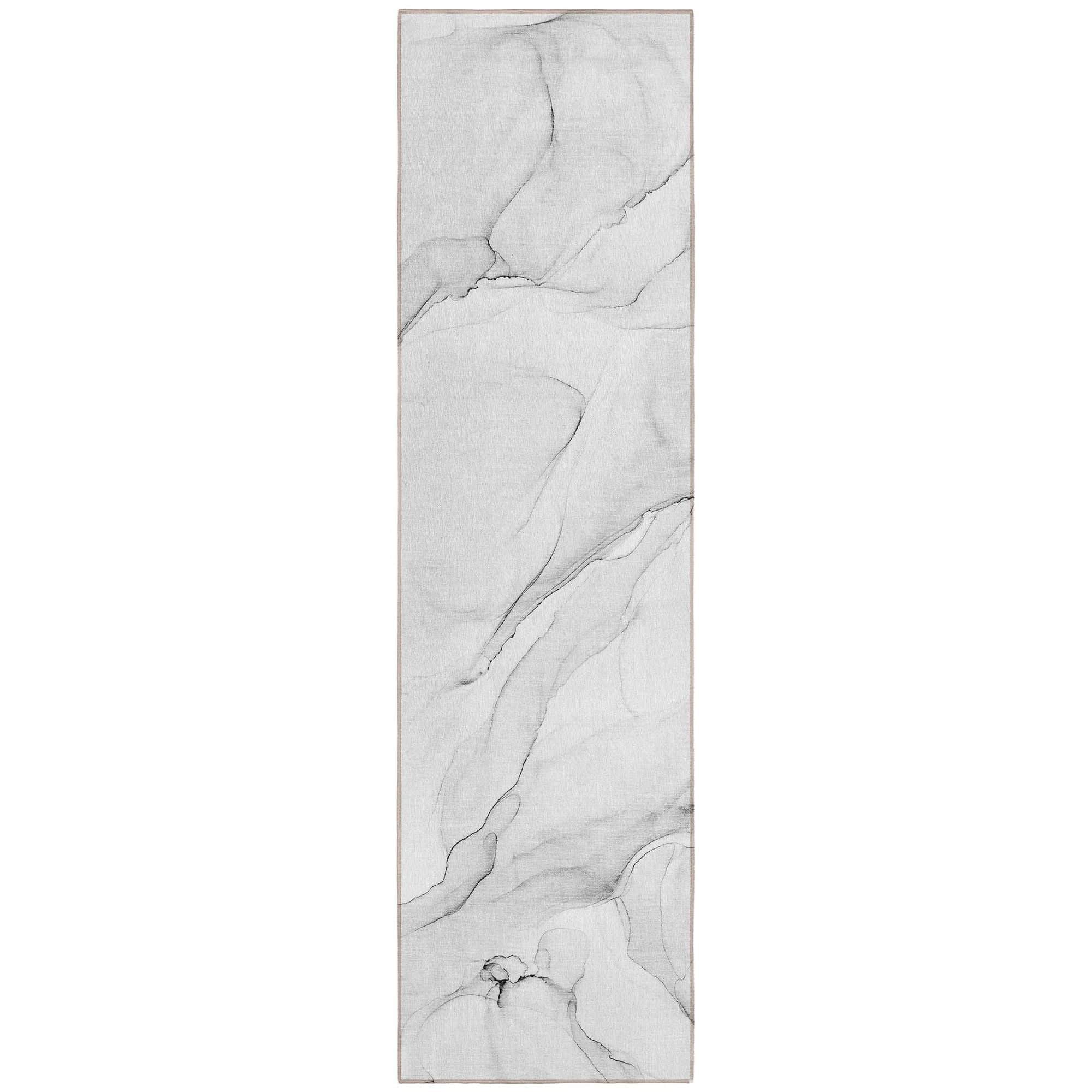 Machine Washable Gray Rug - Indoor / Outdoor - Kids / Pet Friendly Watercolors Print Rug