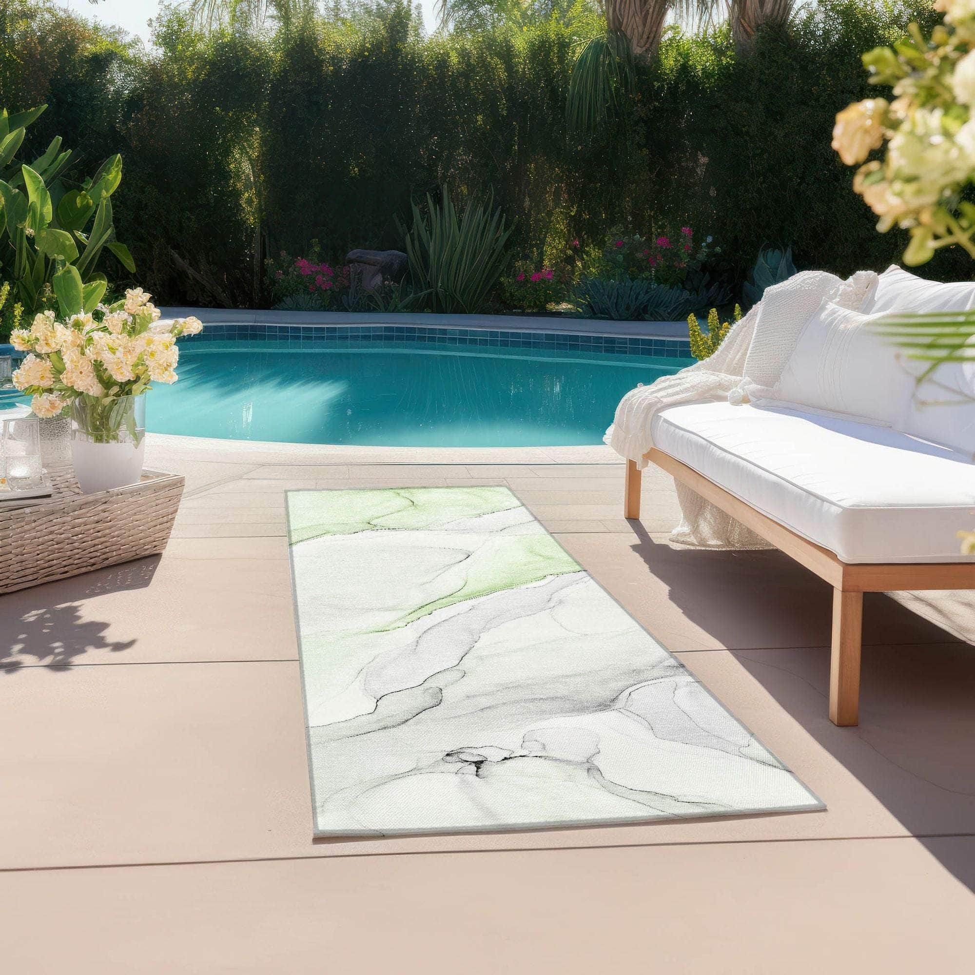 Machine Made ACN515 Green Rugs