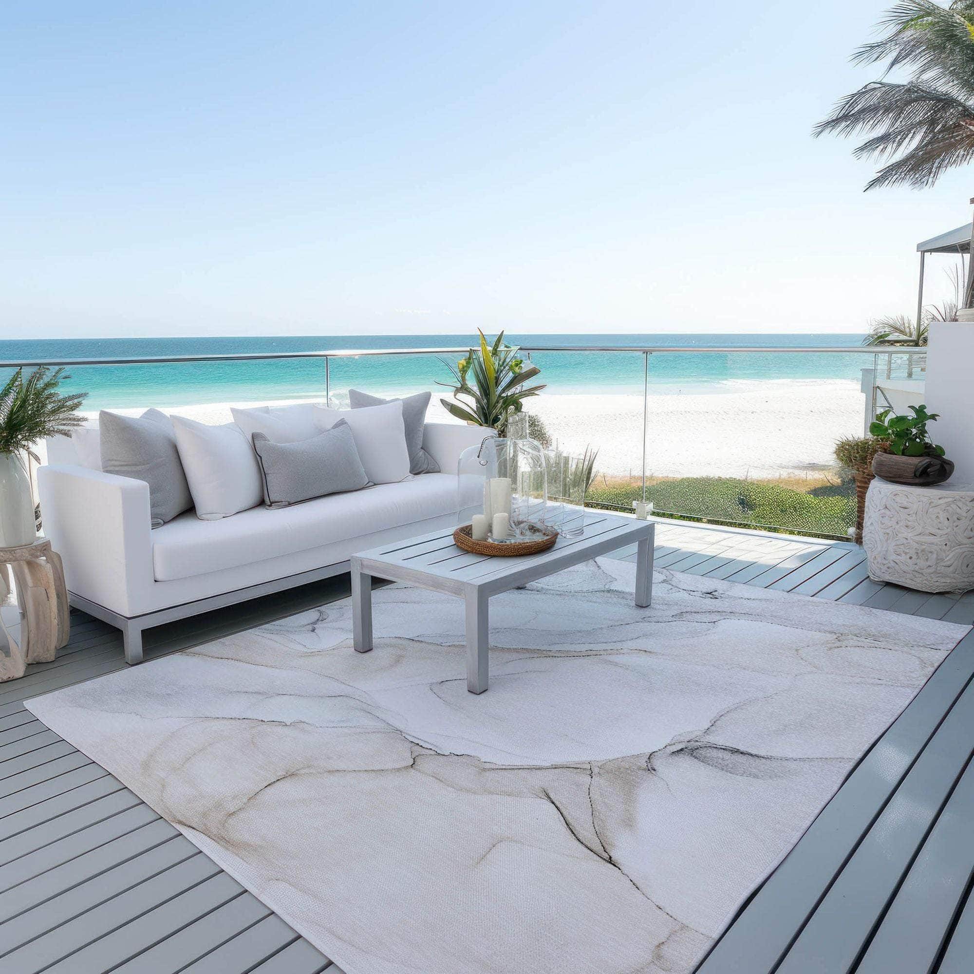 Machine Made ACN515 Ivory Rugs