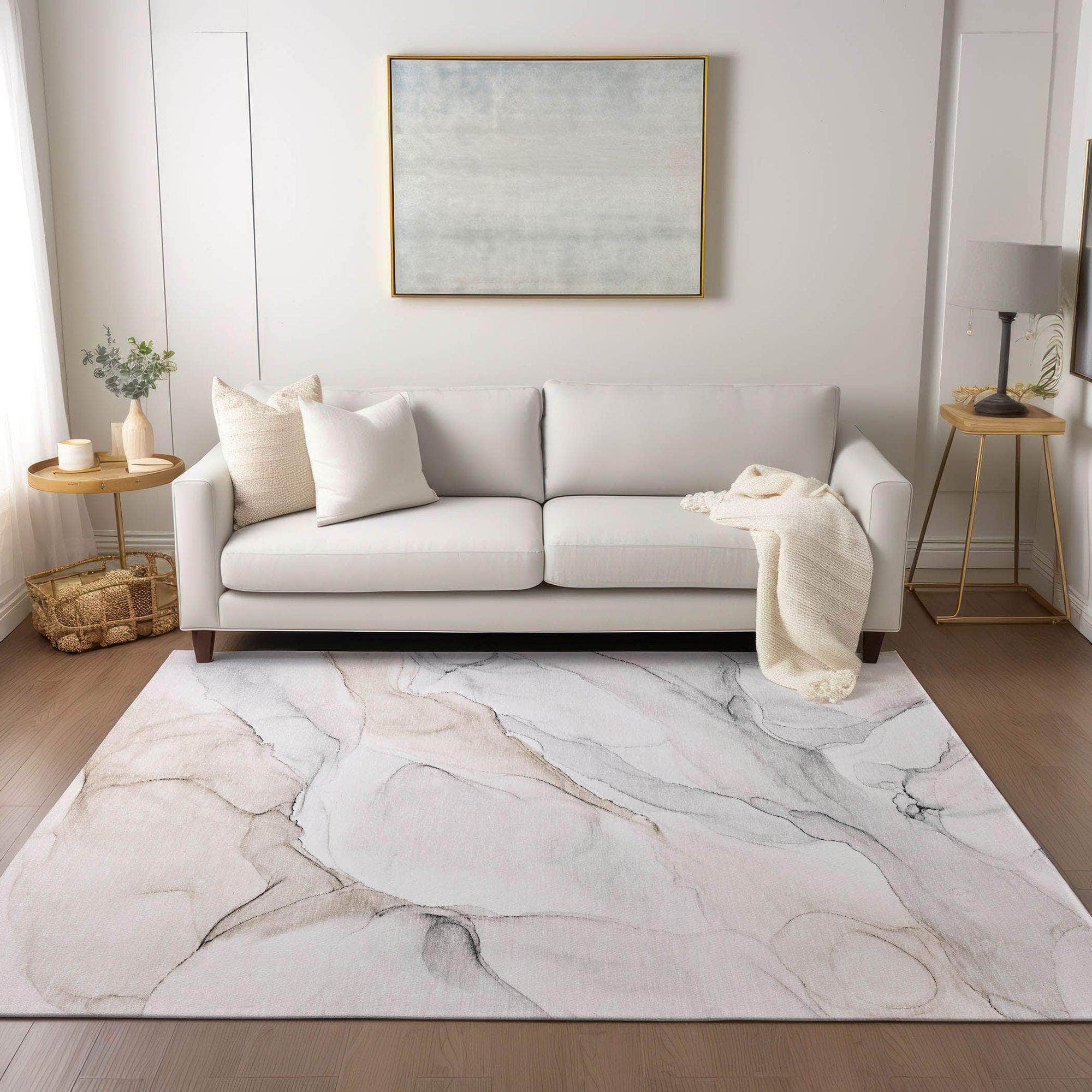 Machine Made ACN515 Ivory Rugs