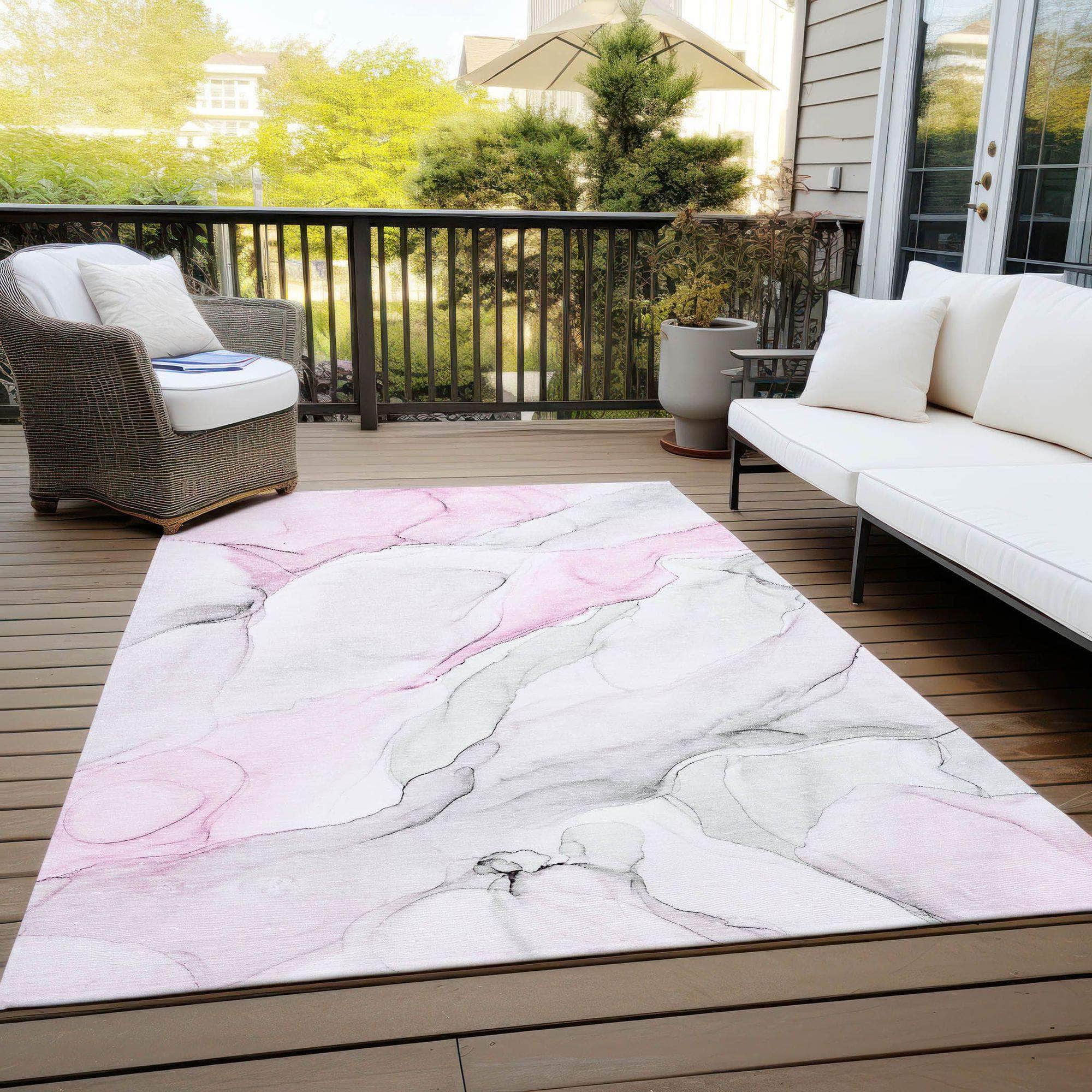 Machine Made ACN515 Pink Rugs