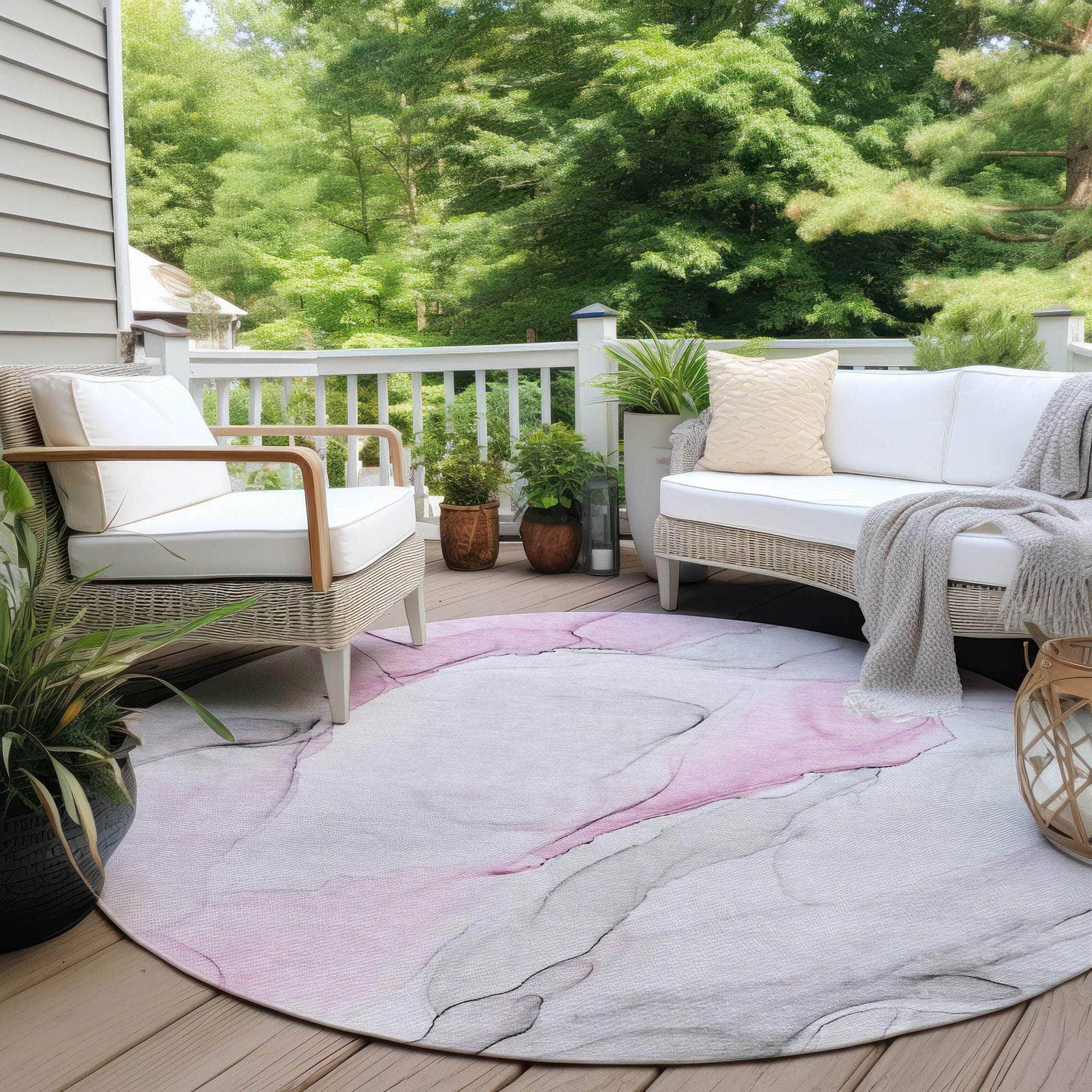 Machine Made ACN515 Pink Rugs