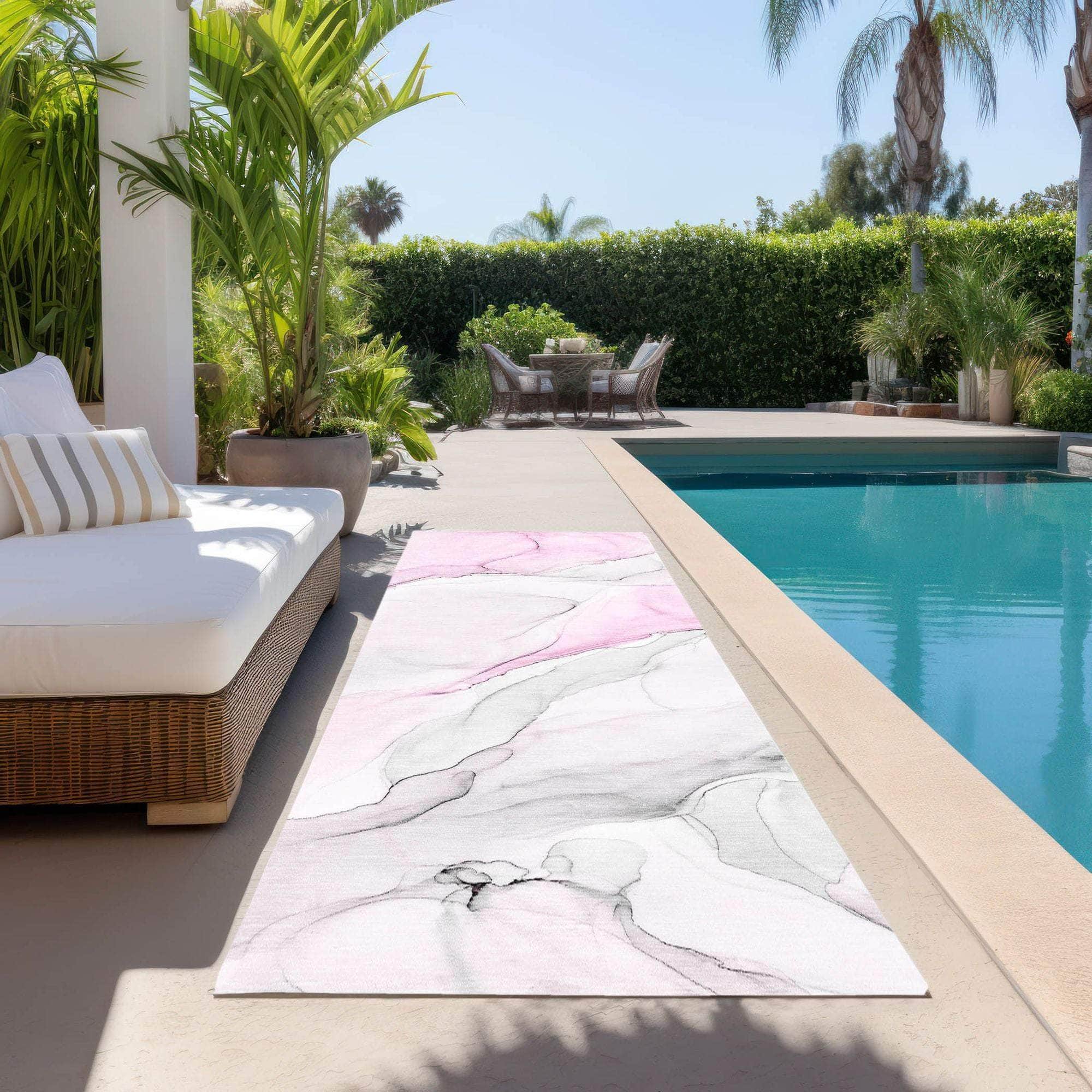 Machine Made ACN515 Pink Rugs