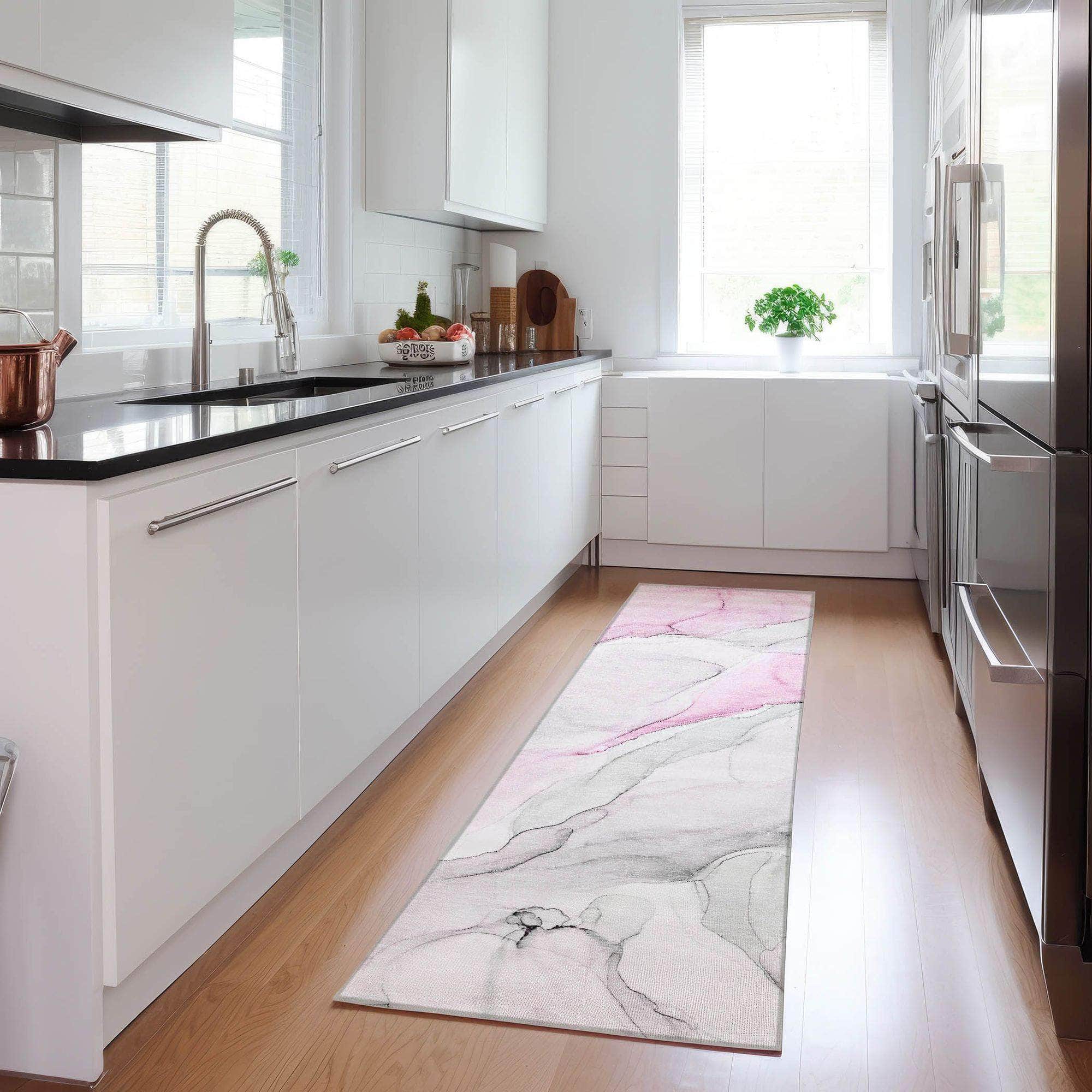 Machine Made ACN515 Pink Rugs