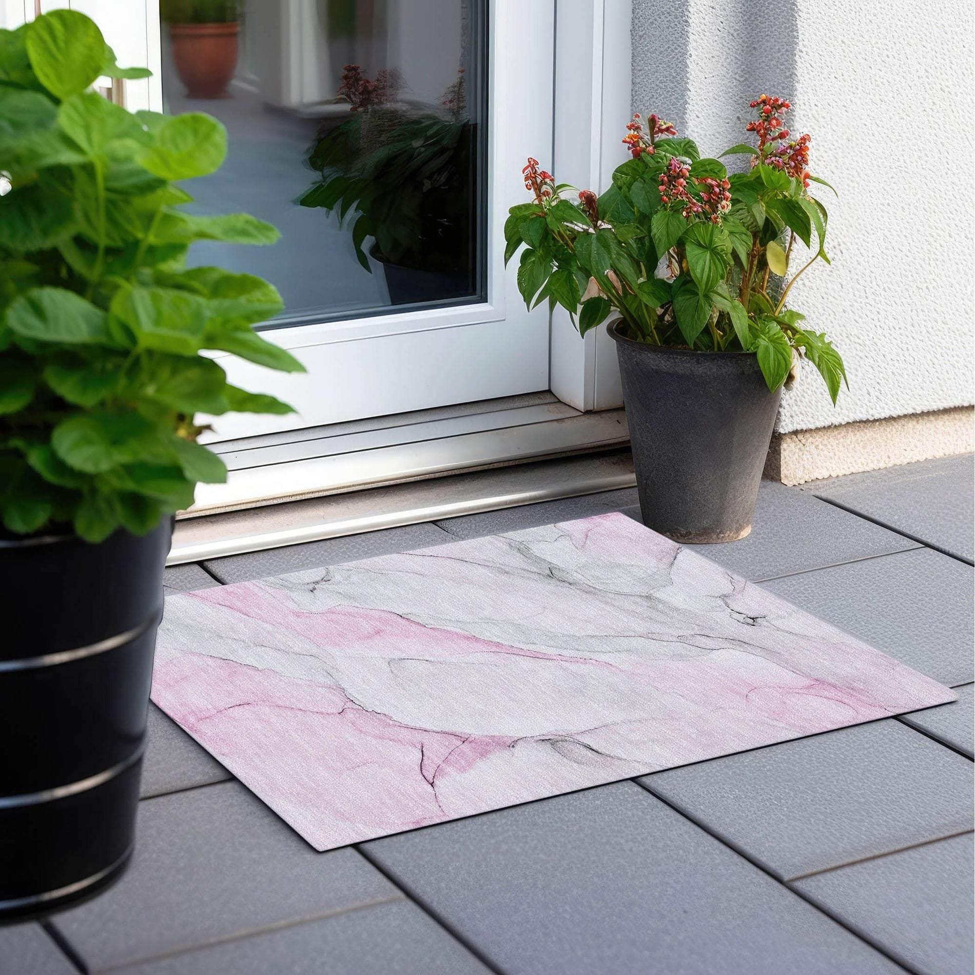 Machine Made ACN515 Pink Rugs