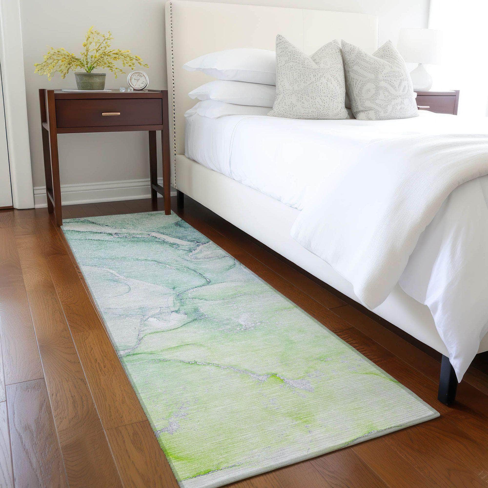 Machine Made ACN516 Green Rugs