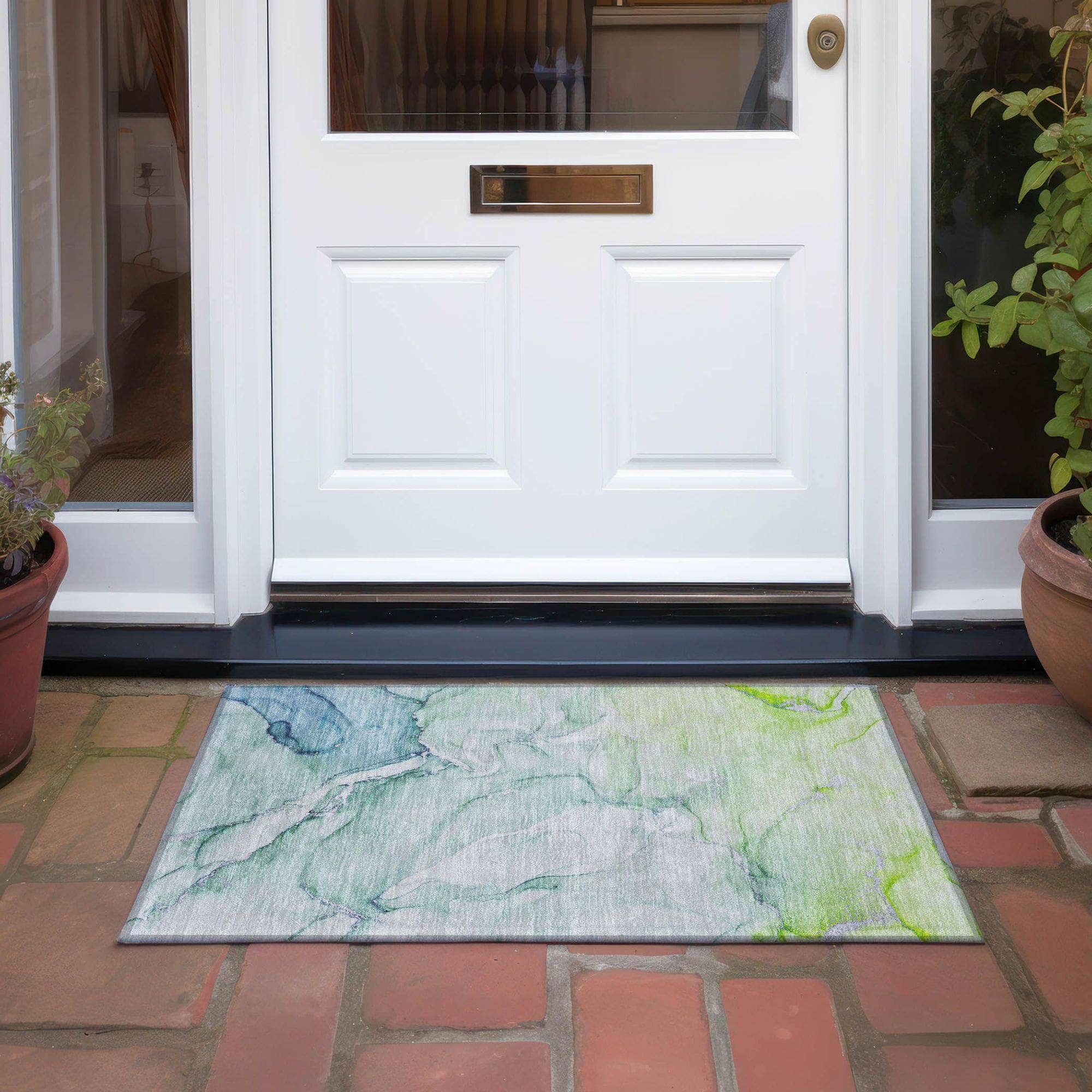 Machine Made ACN516 Green Rugs