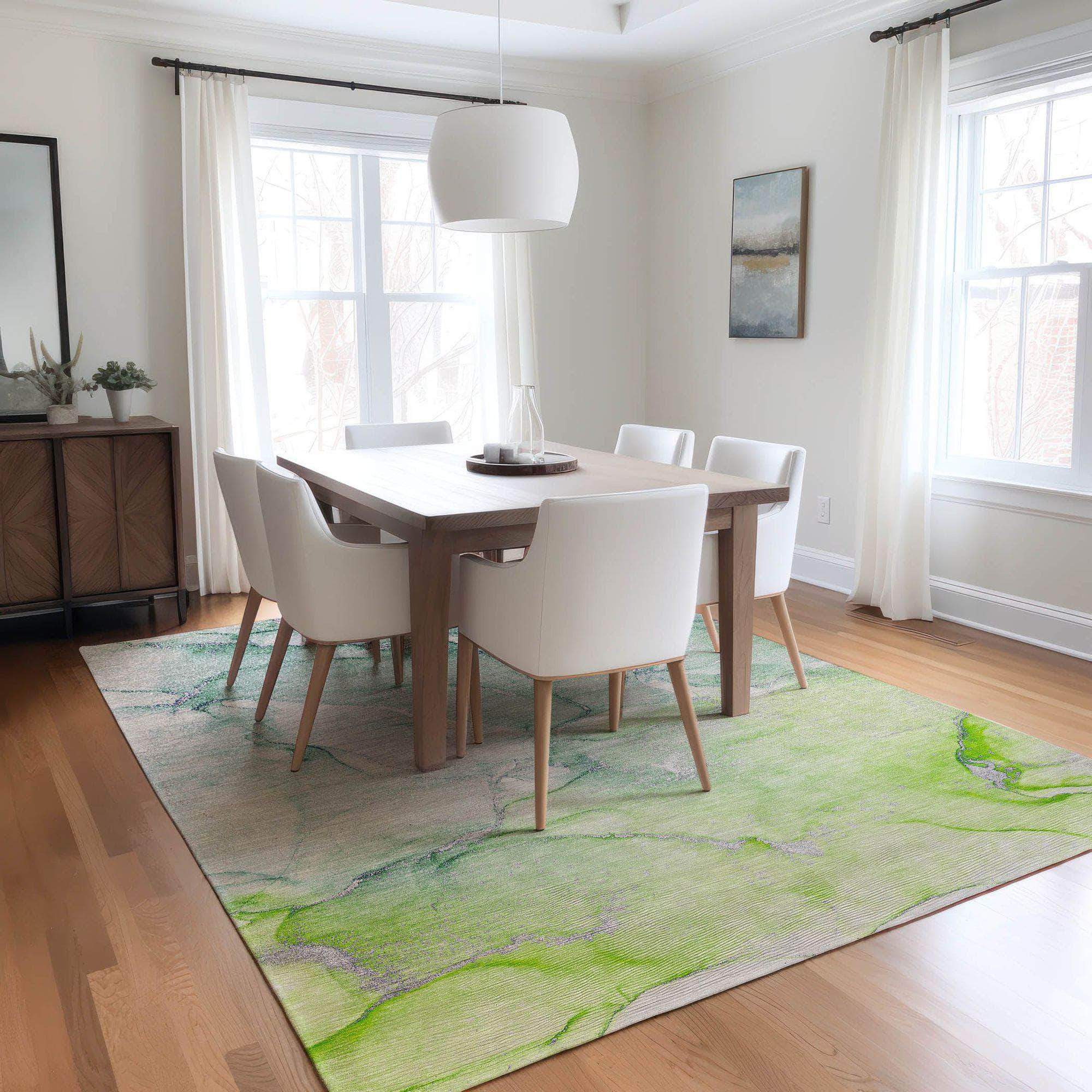 Machine Made ACN516 Green Rugs