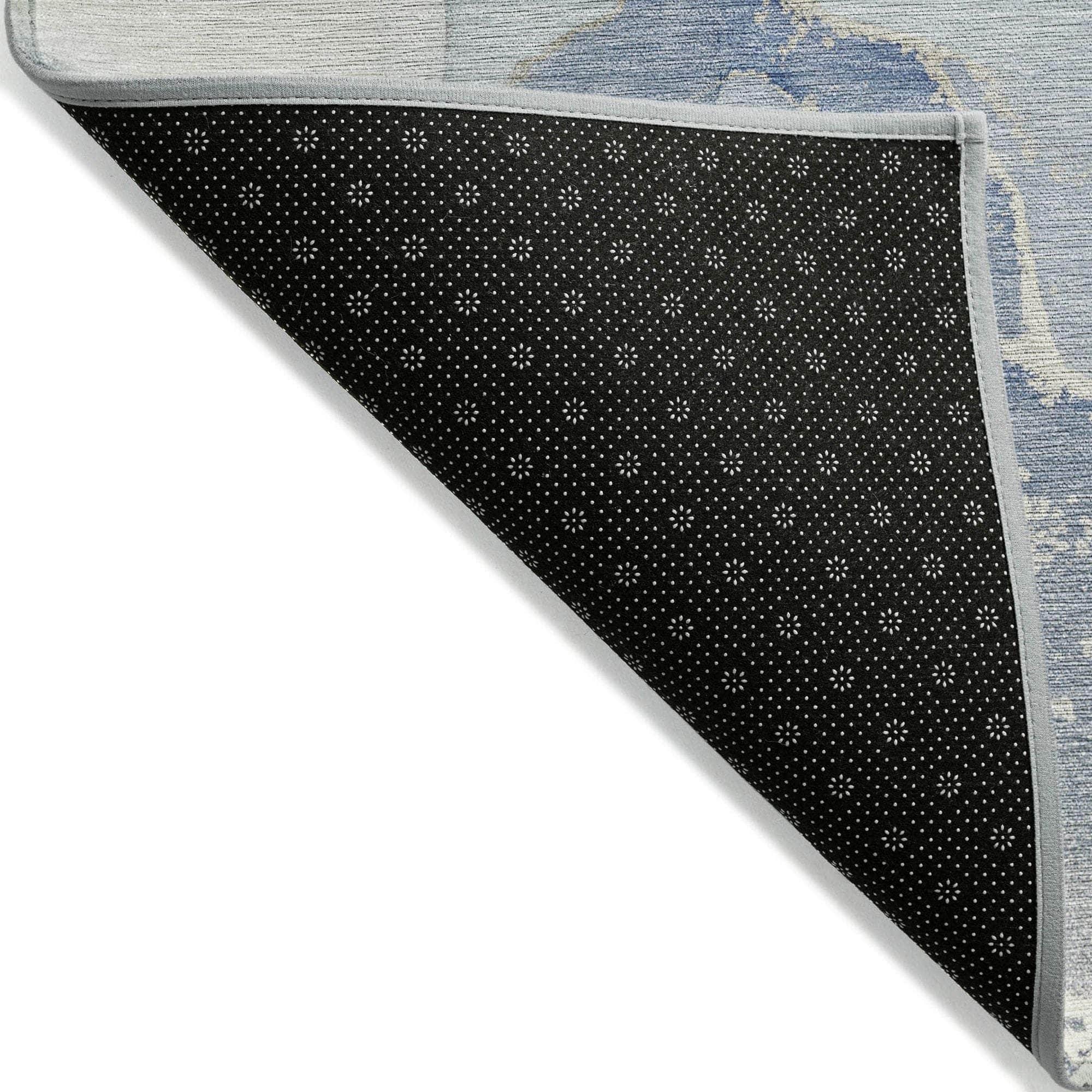 Machine Made ACN517 Blue Rugs