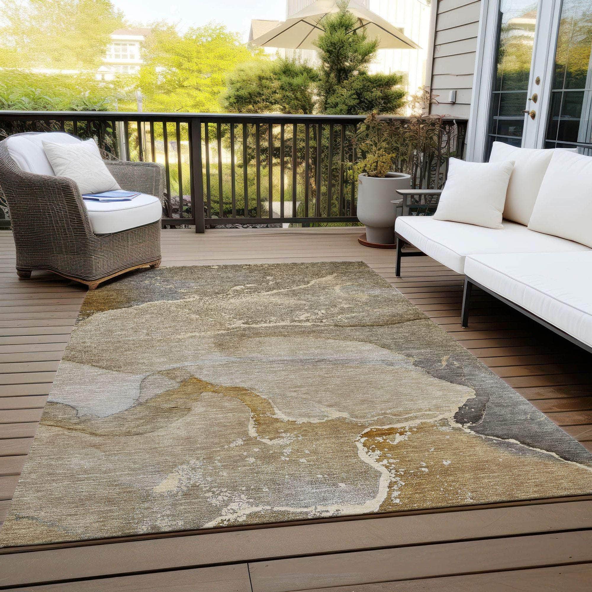 Machine Made ACN517 Brown Rugs