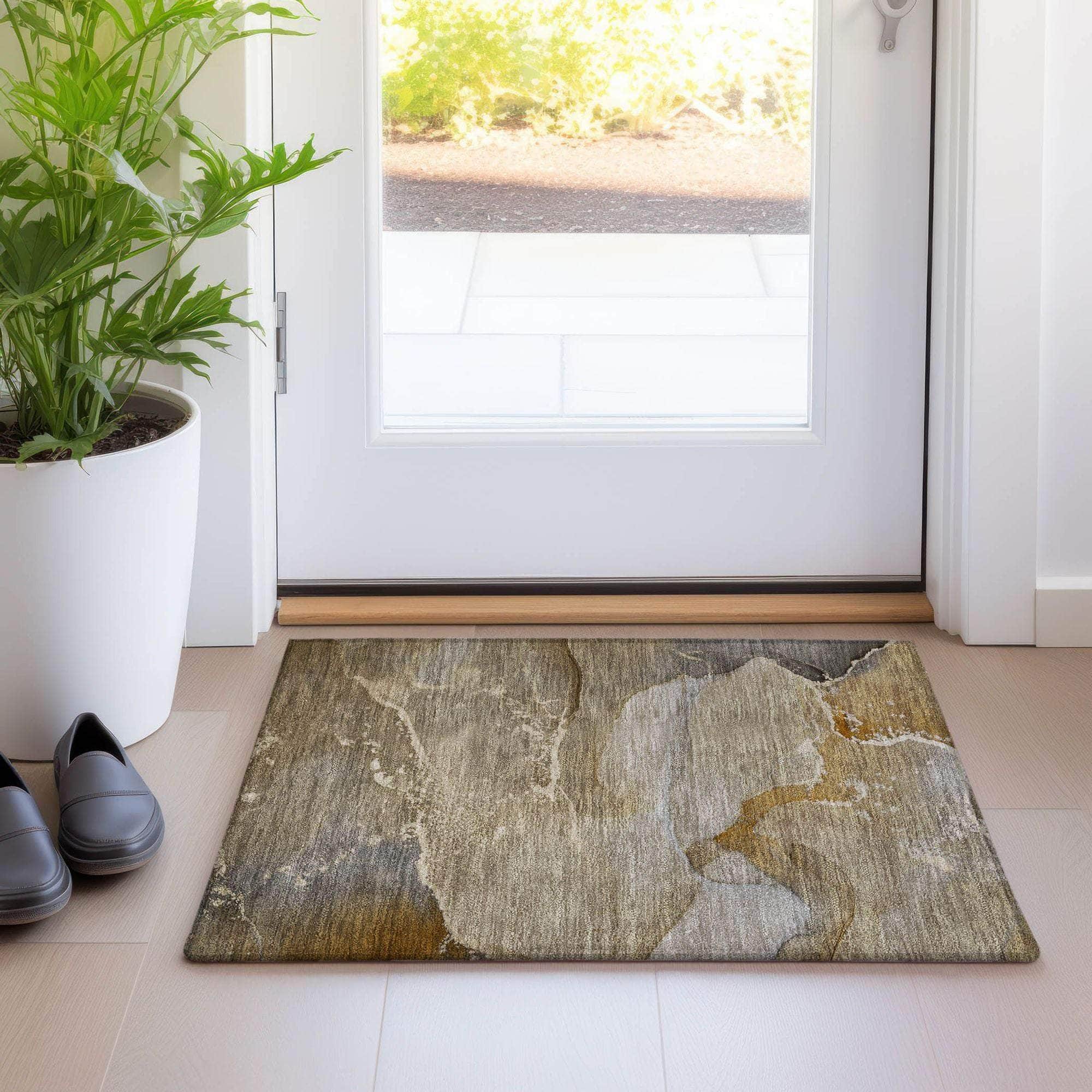Machine Made ACN517 Brown Rugs