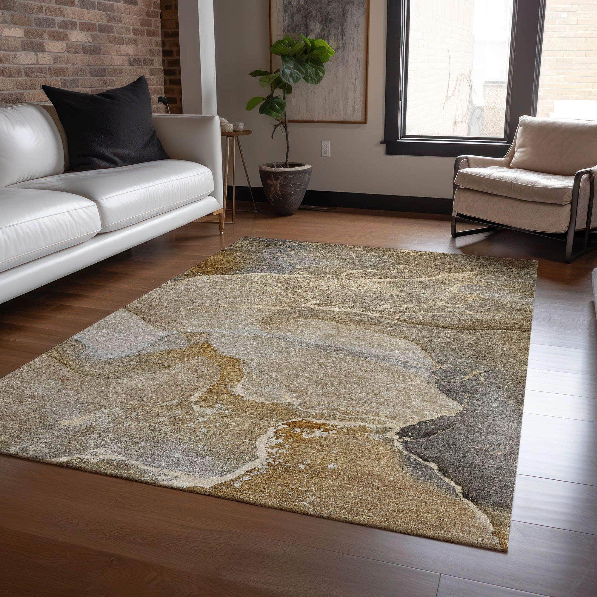 Machine Made ACN517 Brown Rugs