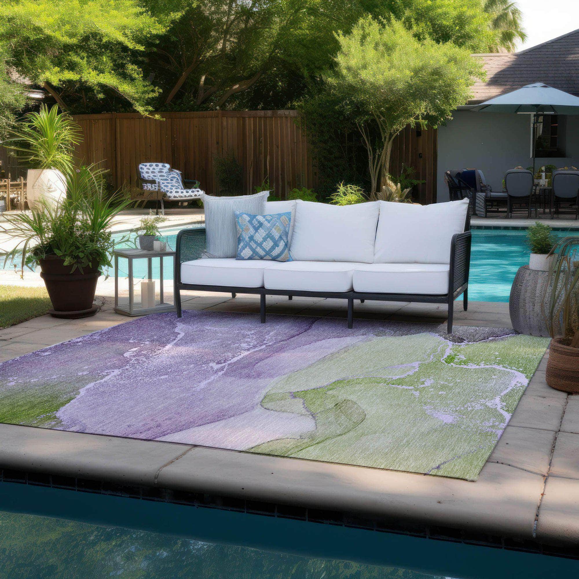 Machine Made ACN517 Purple Rugs