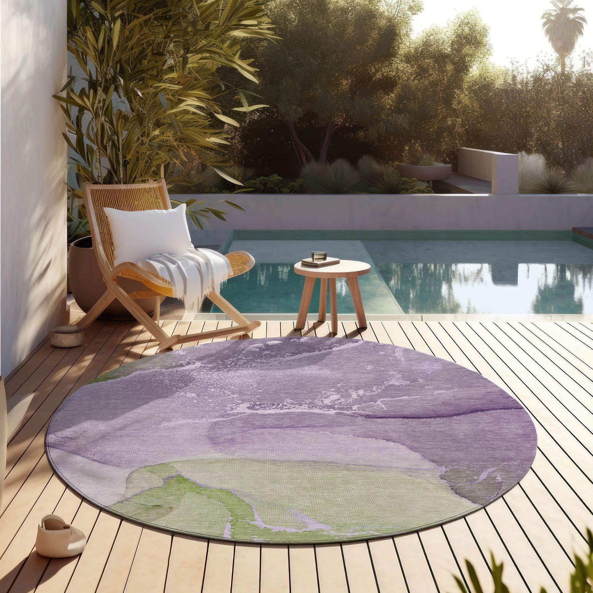 Machine Made ACN517 Purple Rugs