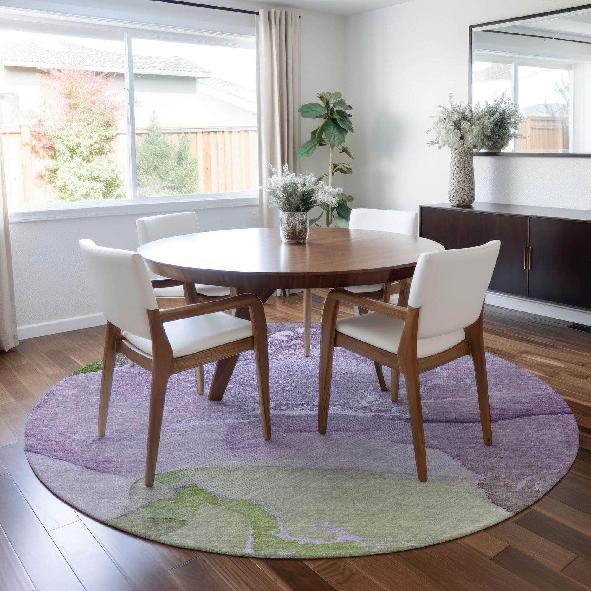 Machine Made ACN517 Purple Rugs