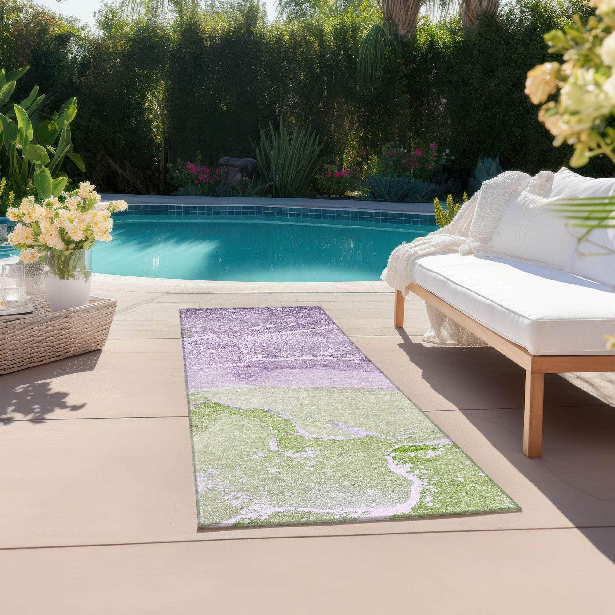 Machine Made ACN517 Purple Rugs