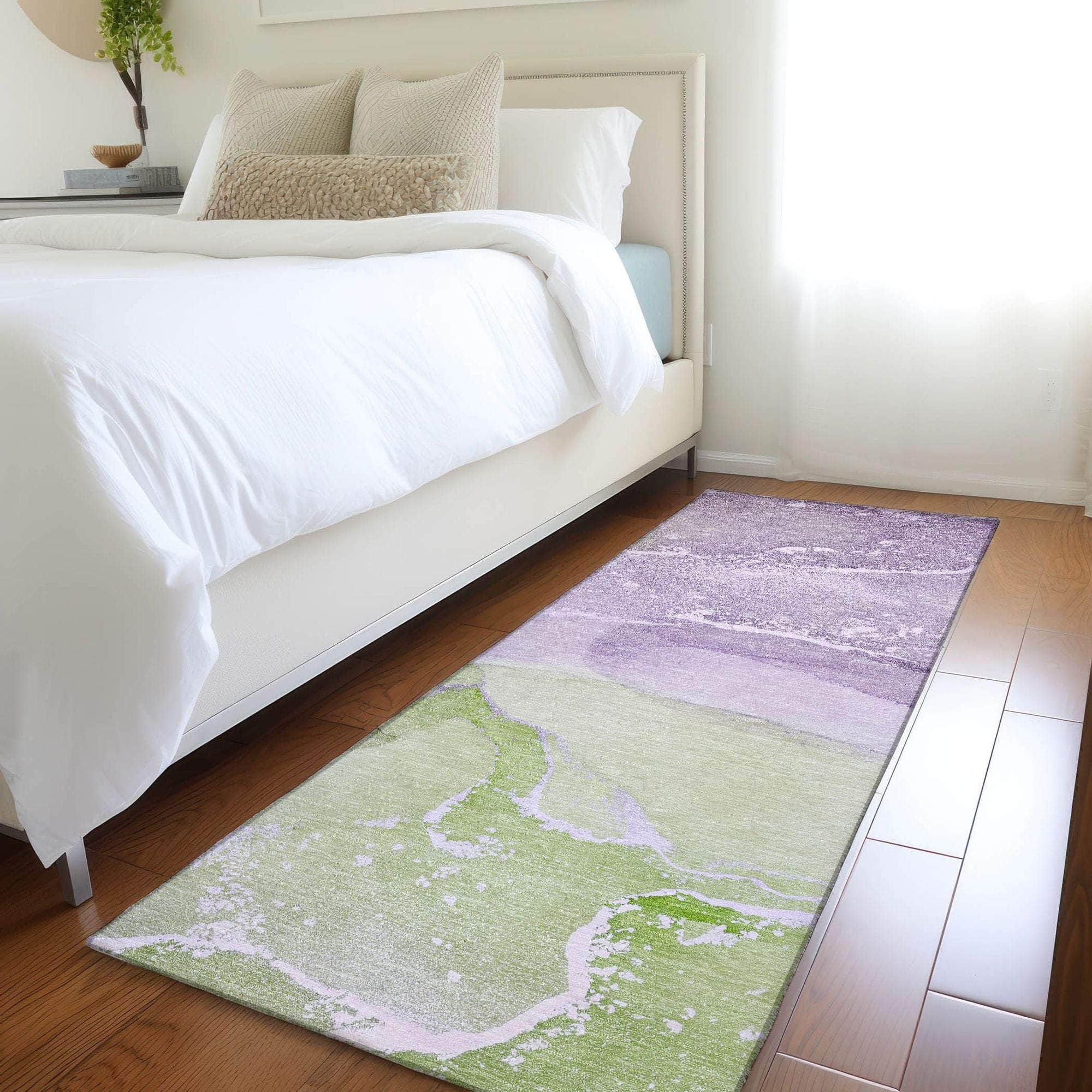 Machine Made ACN517 Purple Rugs