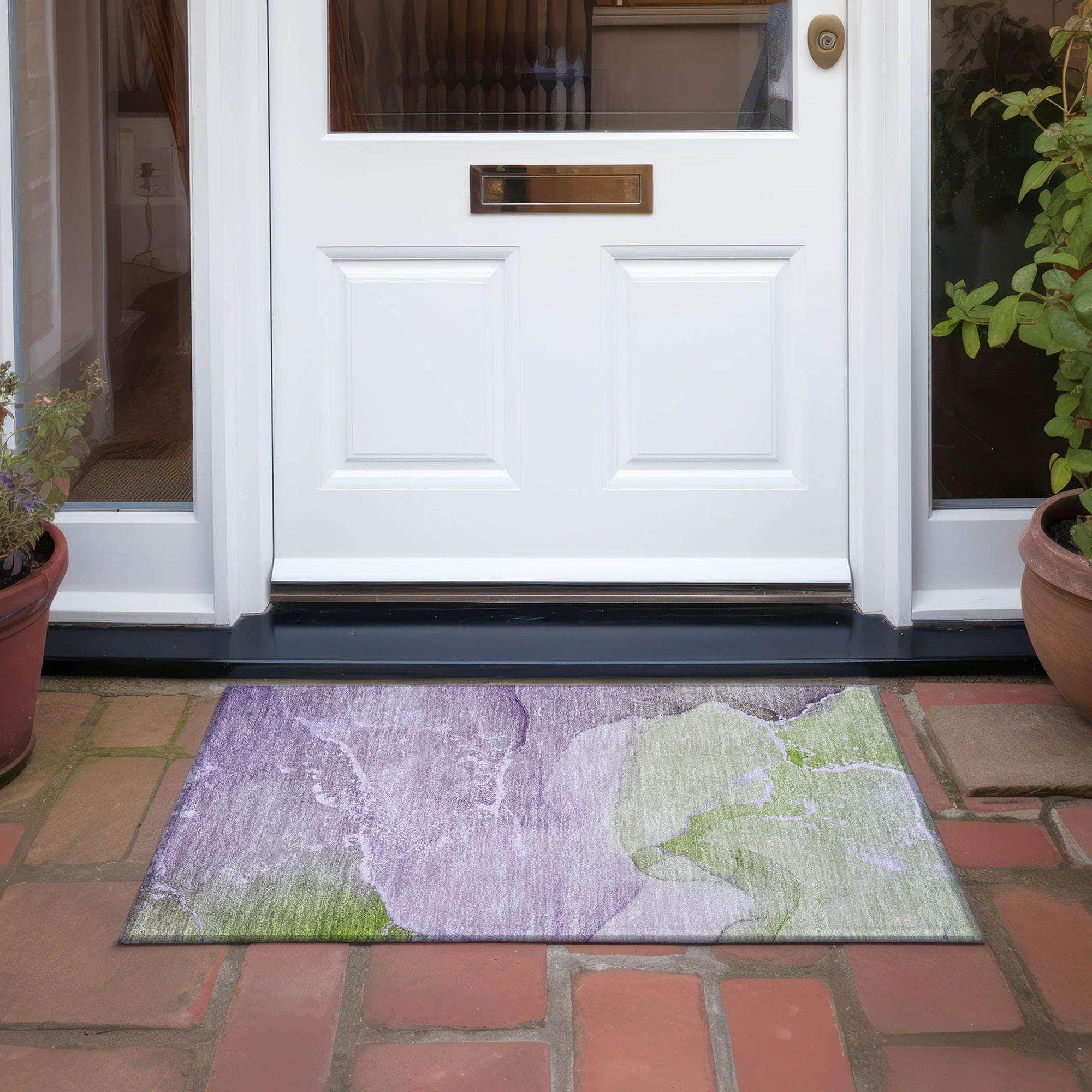 Machine Made ACN517 Purple Rugs