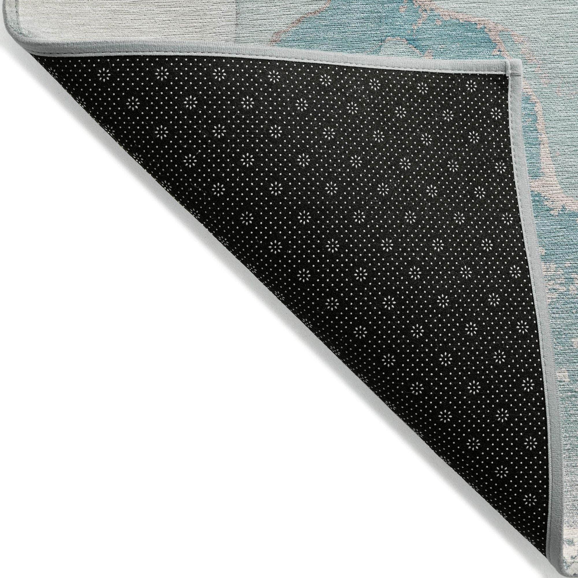 Machine Made ACN517 Teal Rugs