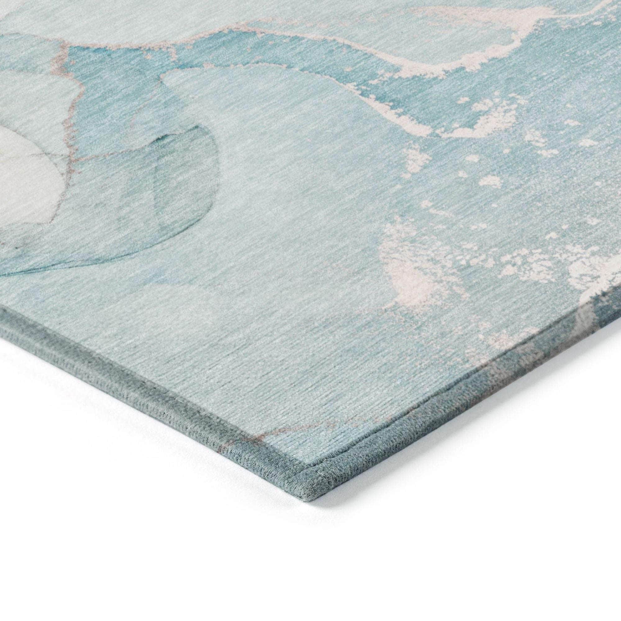 Machine Made ACN517 Teal Rugs