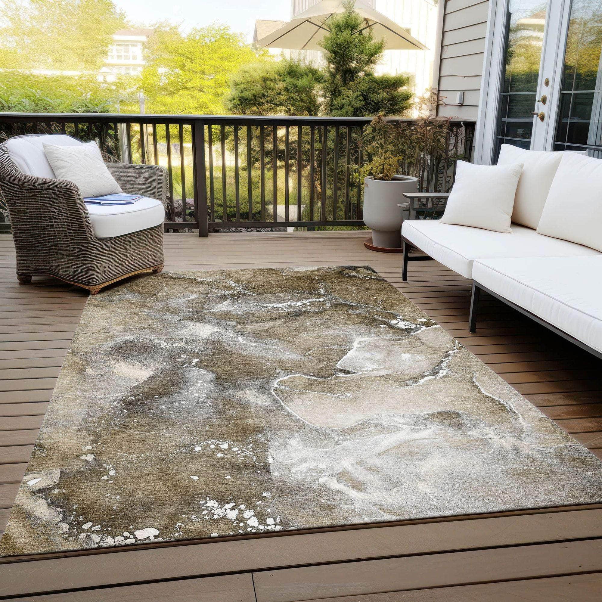 Machine Made ACN518 Brown Rugs