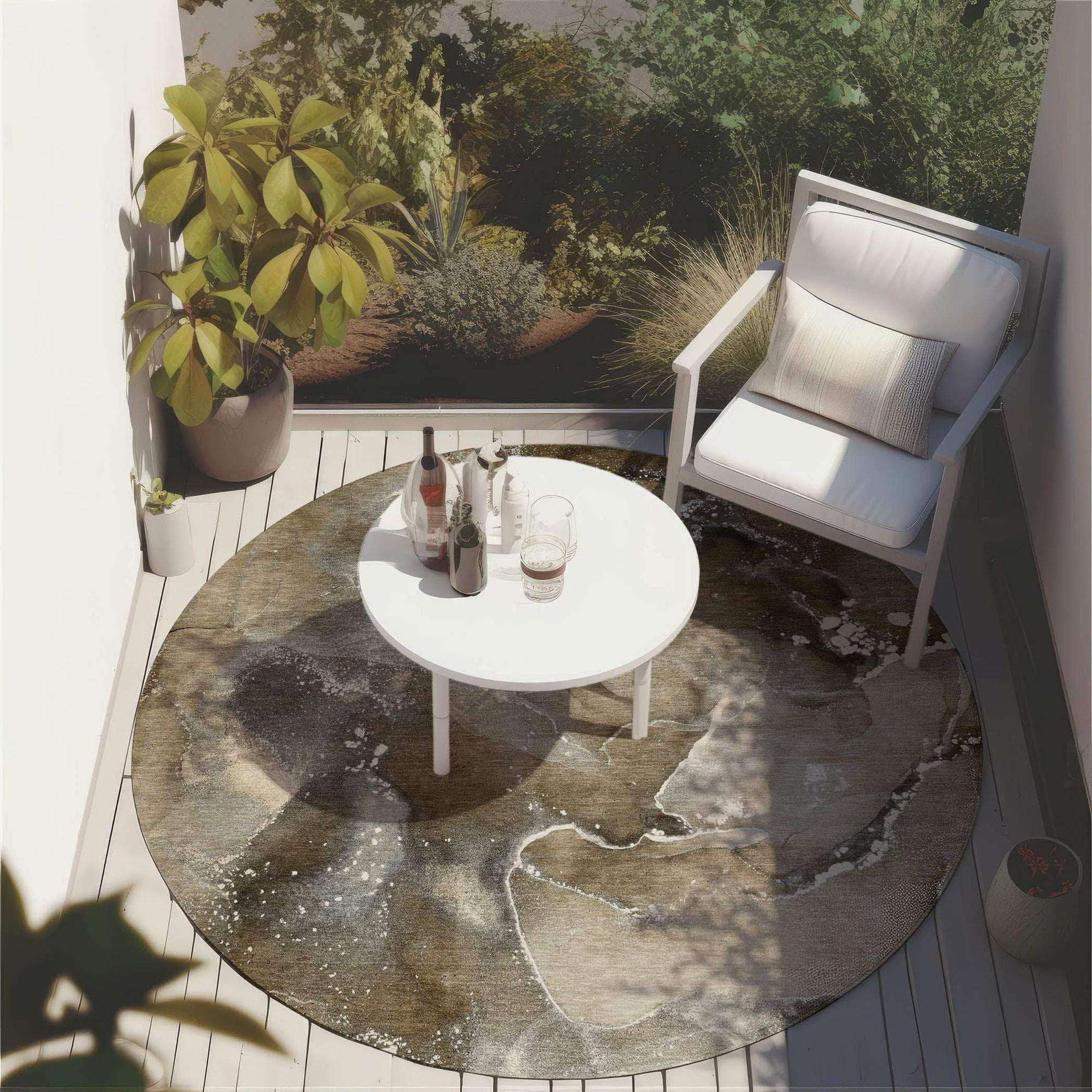 Machine Made ACN518 Brown Rugs