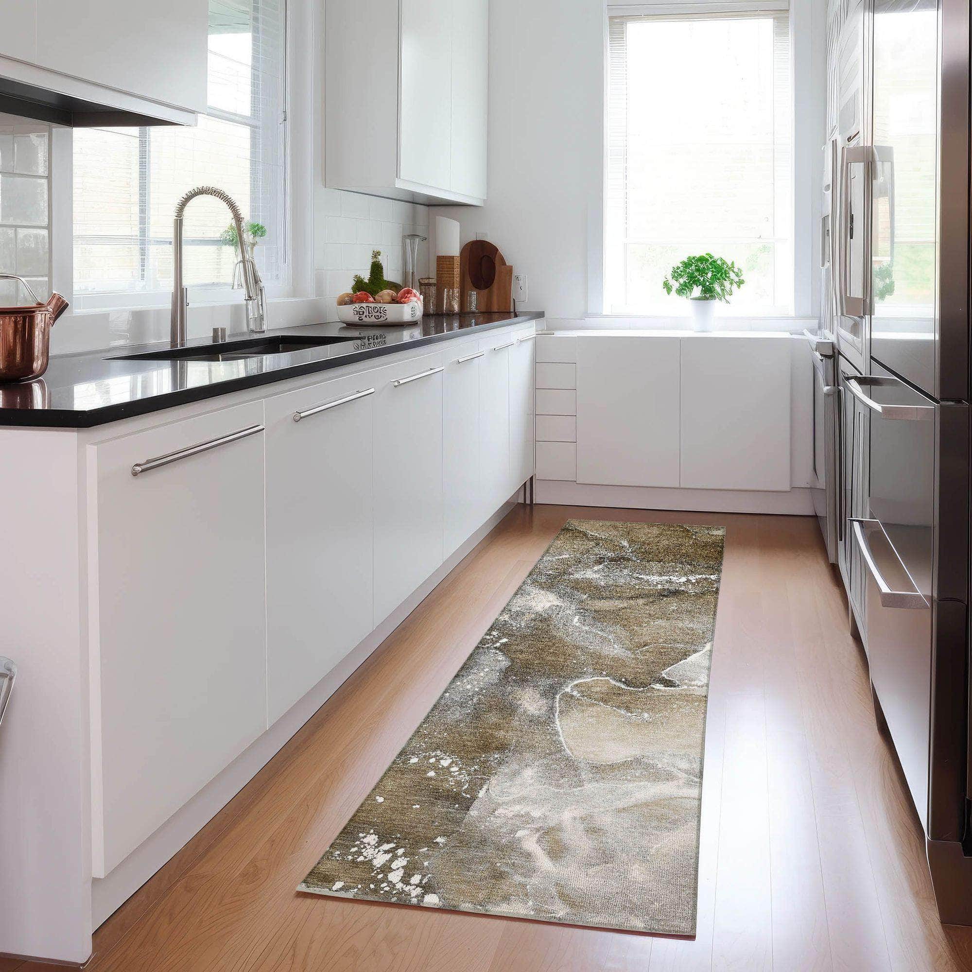 Machine Made ACN518 Brown Rugs