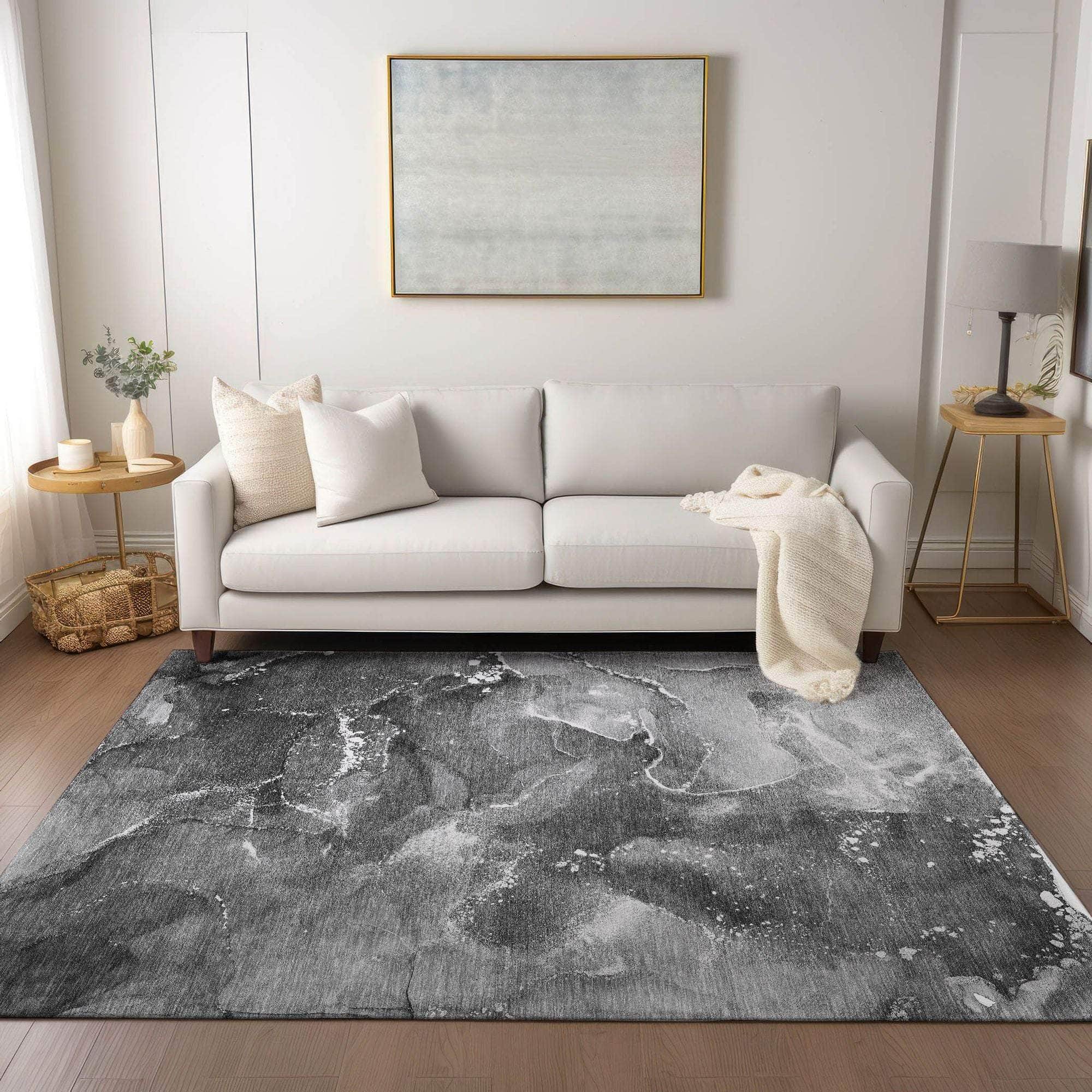Machine Made ACN518 Gray Rugs