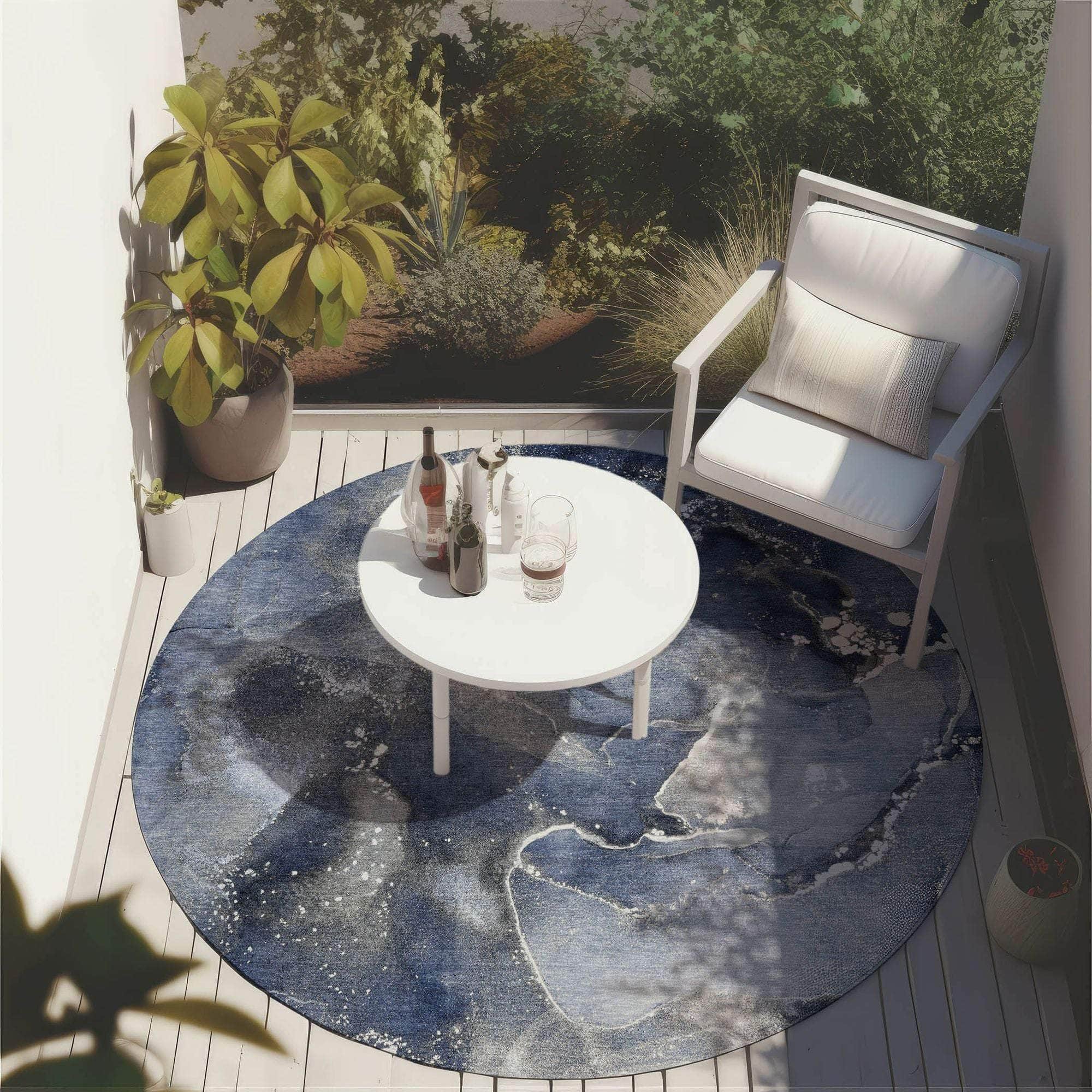 Machine Made ACN518 Navy Blue Rugs