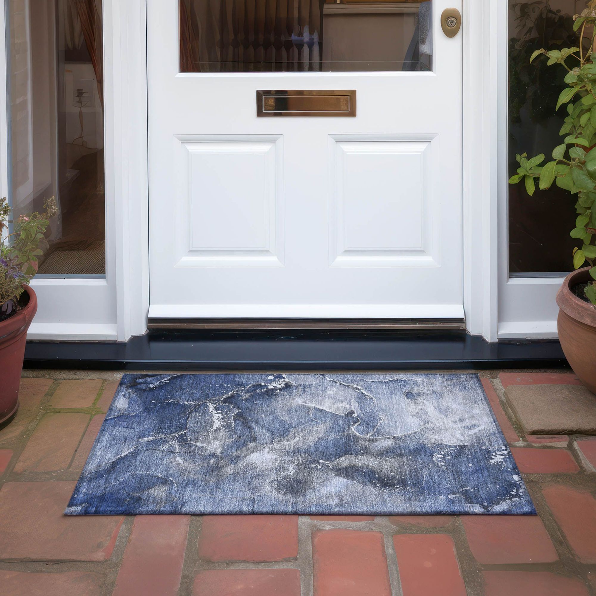 Machine Made ACN518 Navy Blue Rugs