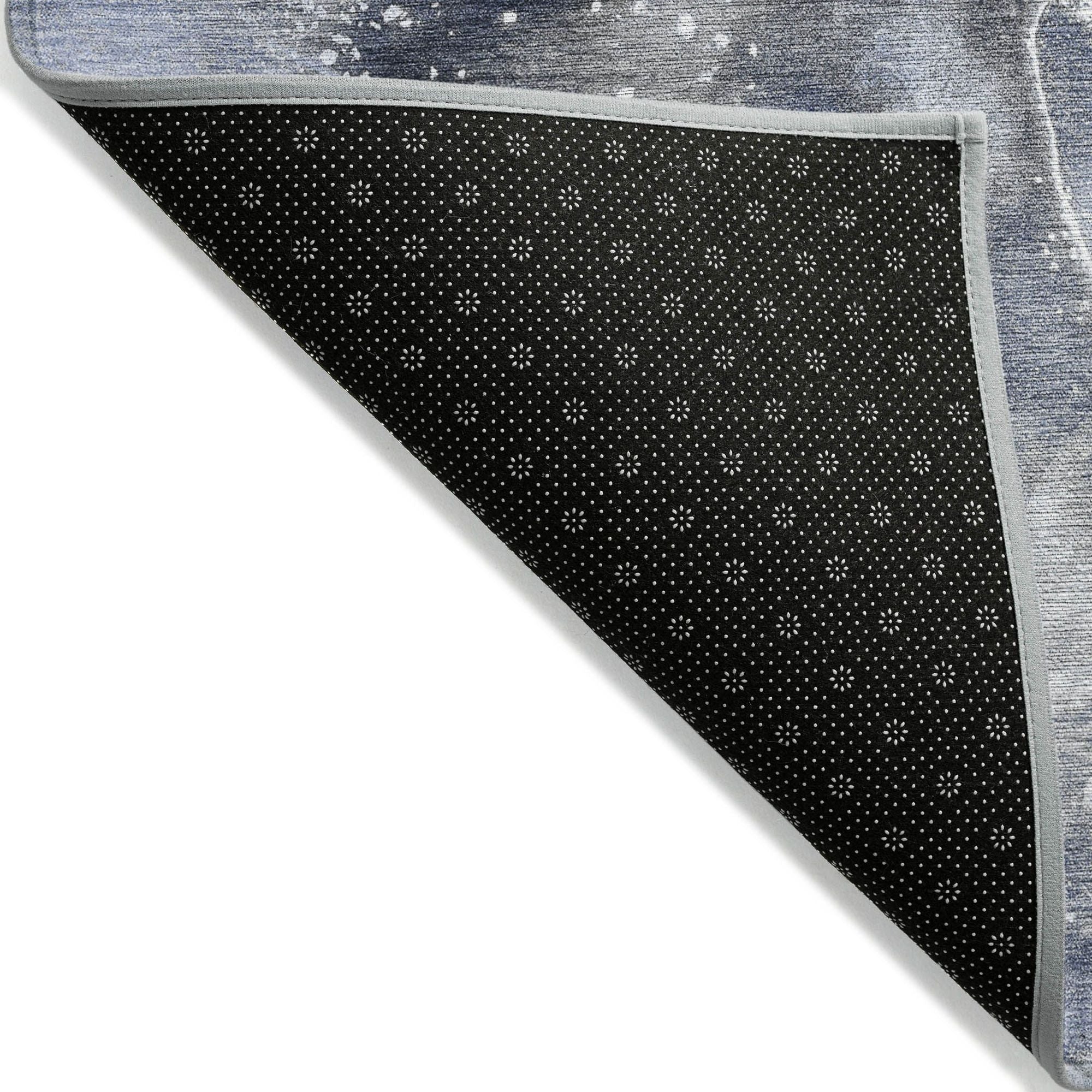 Machine Made ACN518 Navy Blue Rugs