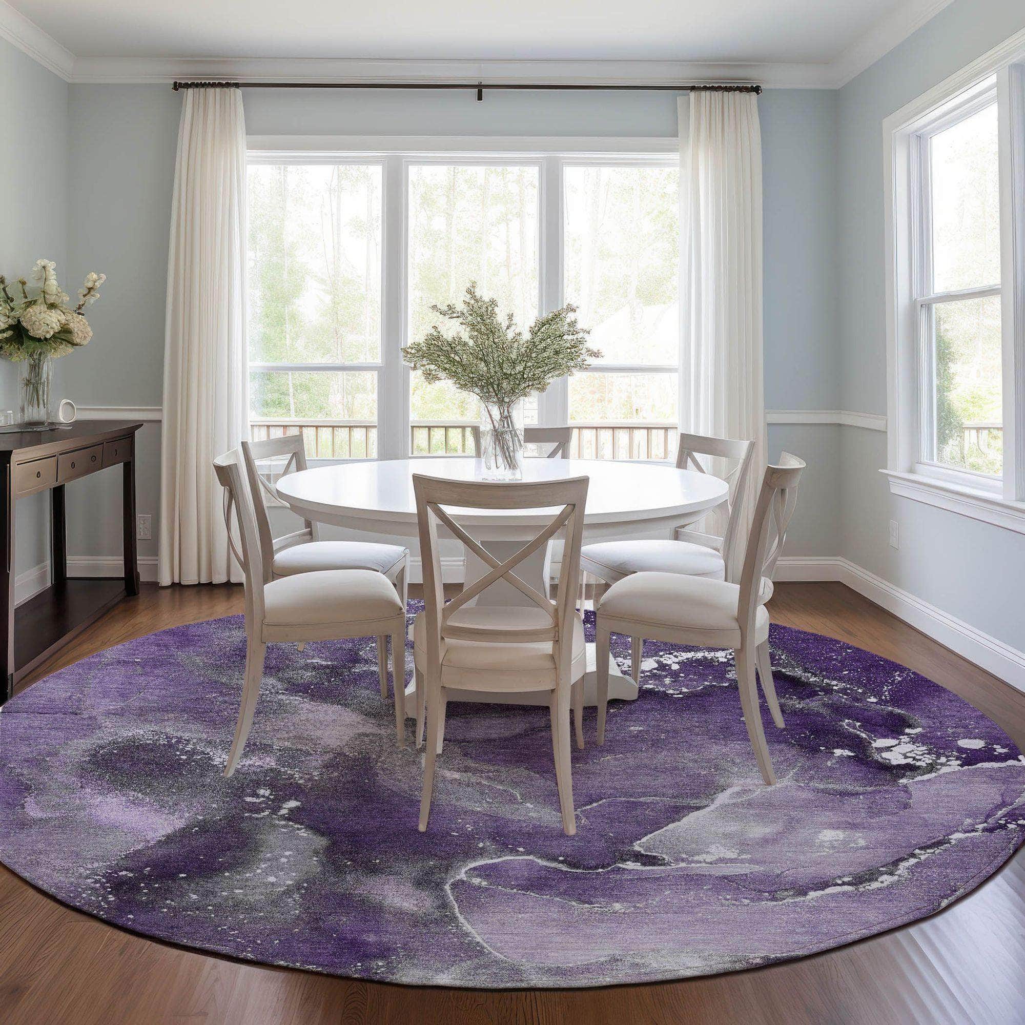 Machine Made ACN518 Purple Rugs
