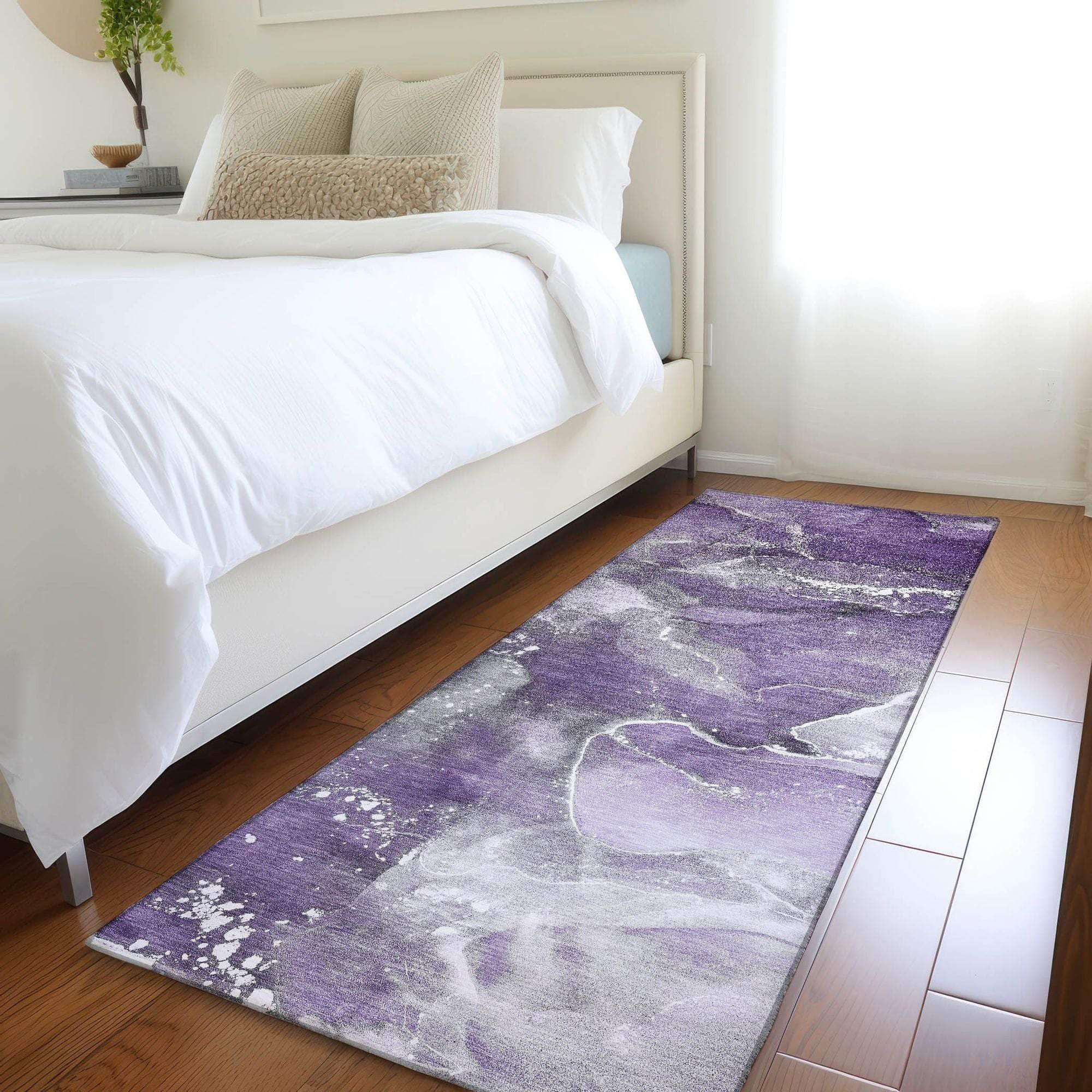 Machine Made ACN518 Purple Rugs