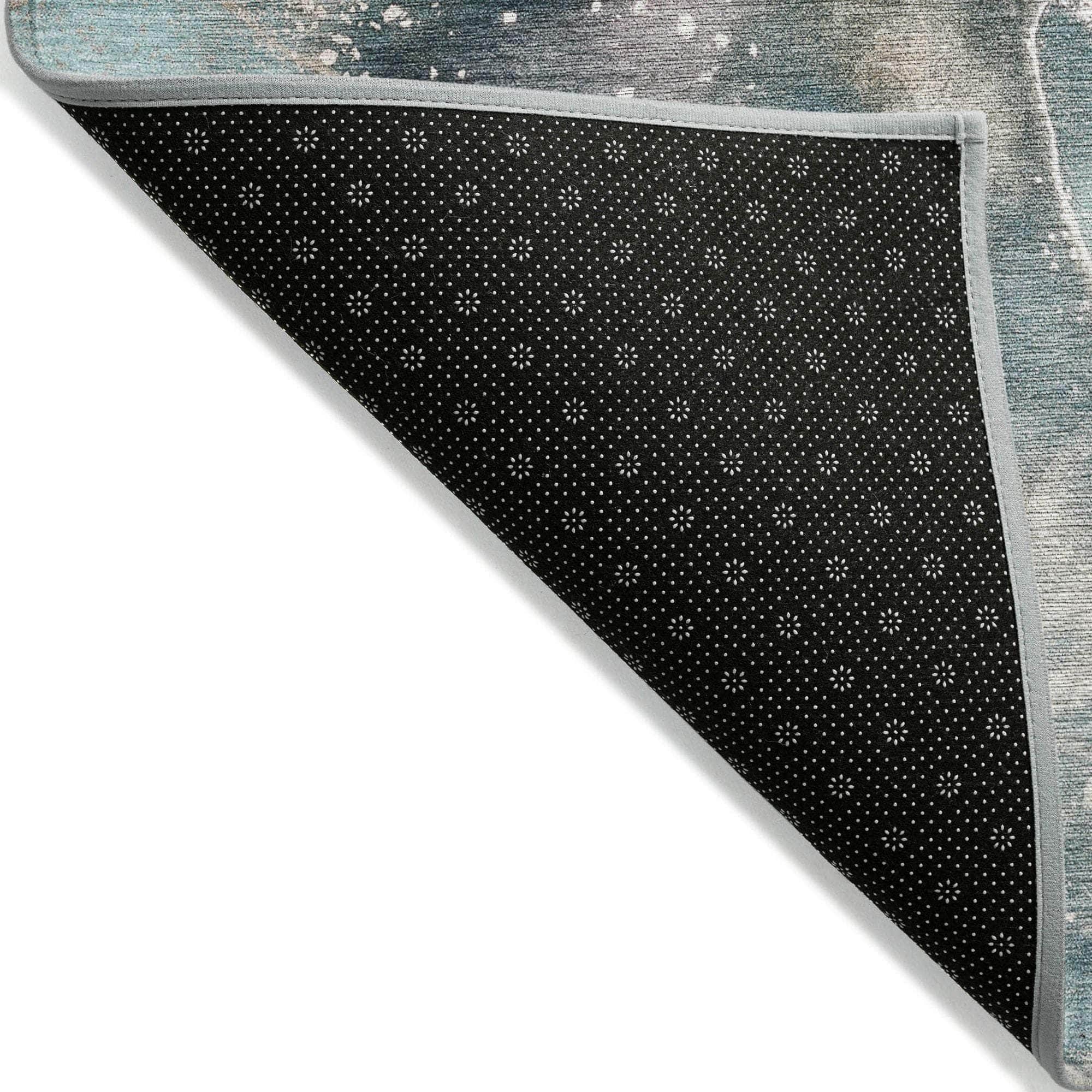 Machine Made ACN518 Teal Rugs