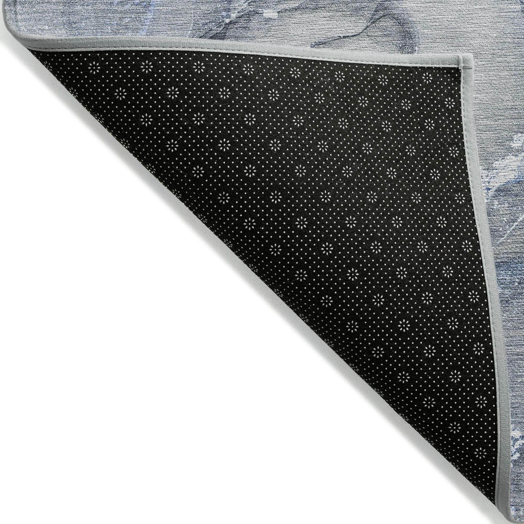 Machine Made ACN519 Blue Rugs