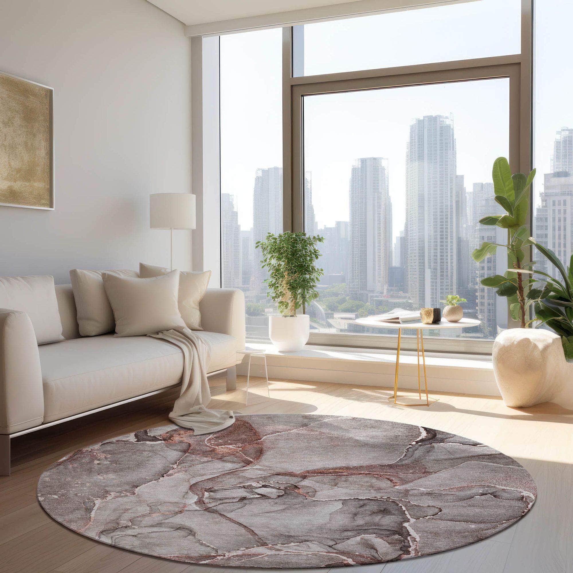 Machine Made ACN519 Gray Rugs