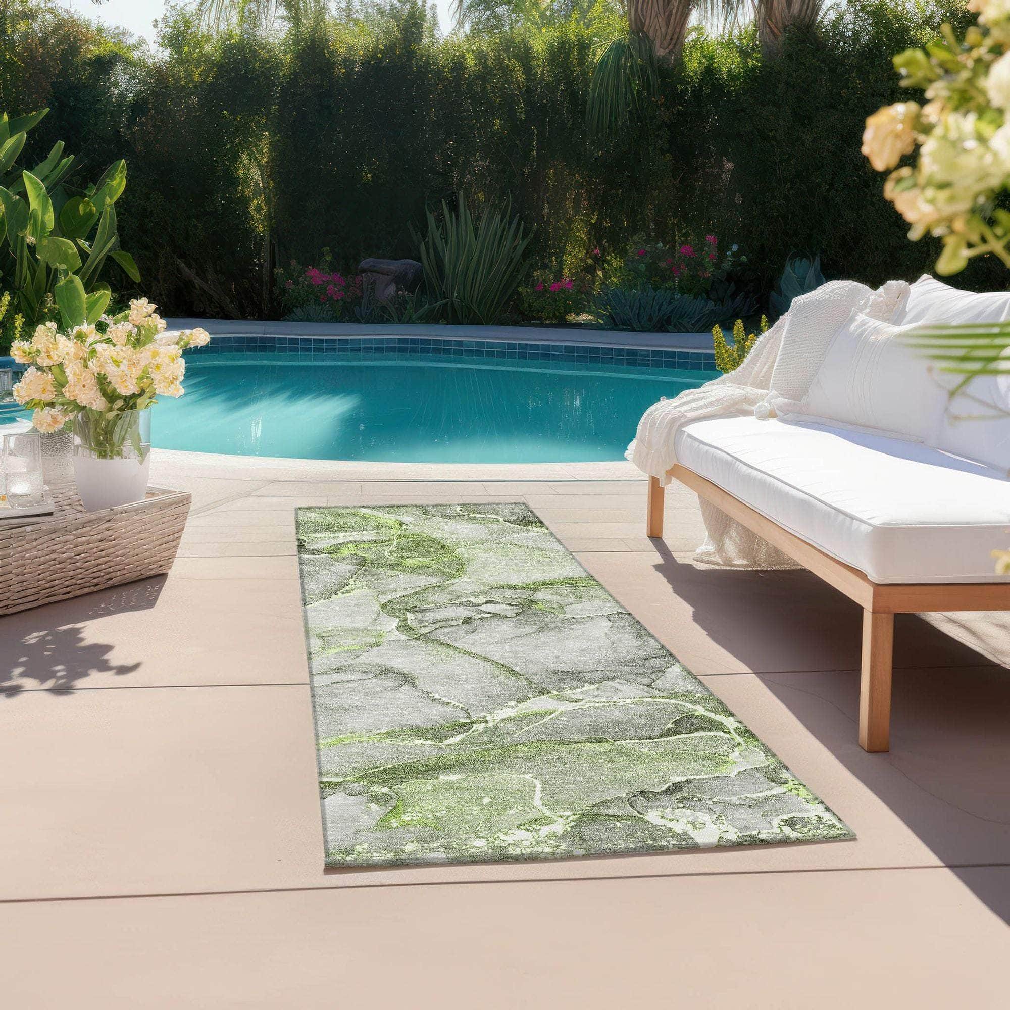 Machine Made ACN519 Green Rugs