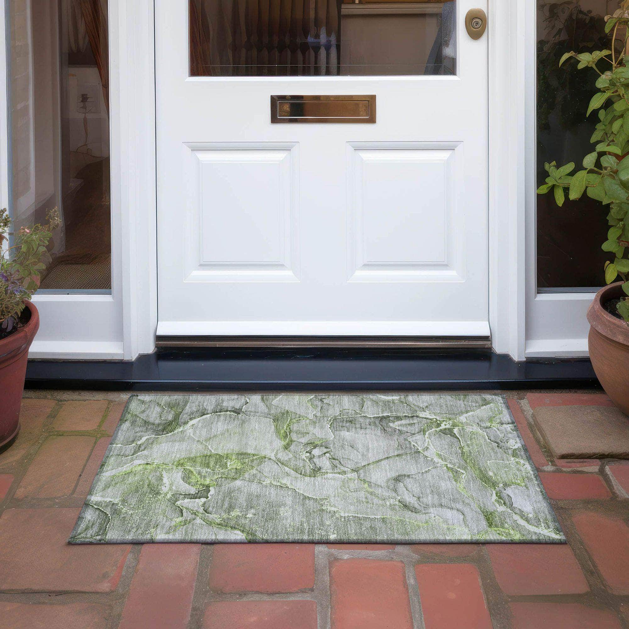 Machine Made ACN519 Green Rugs