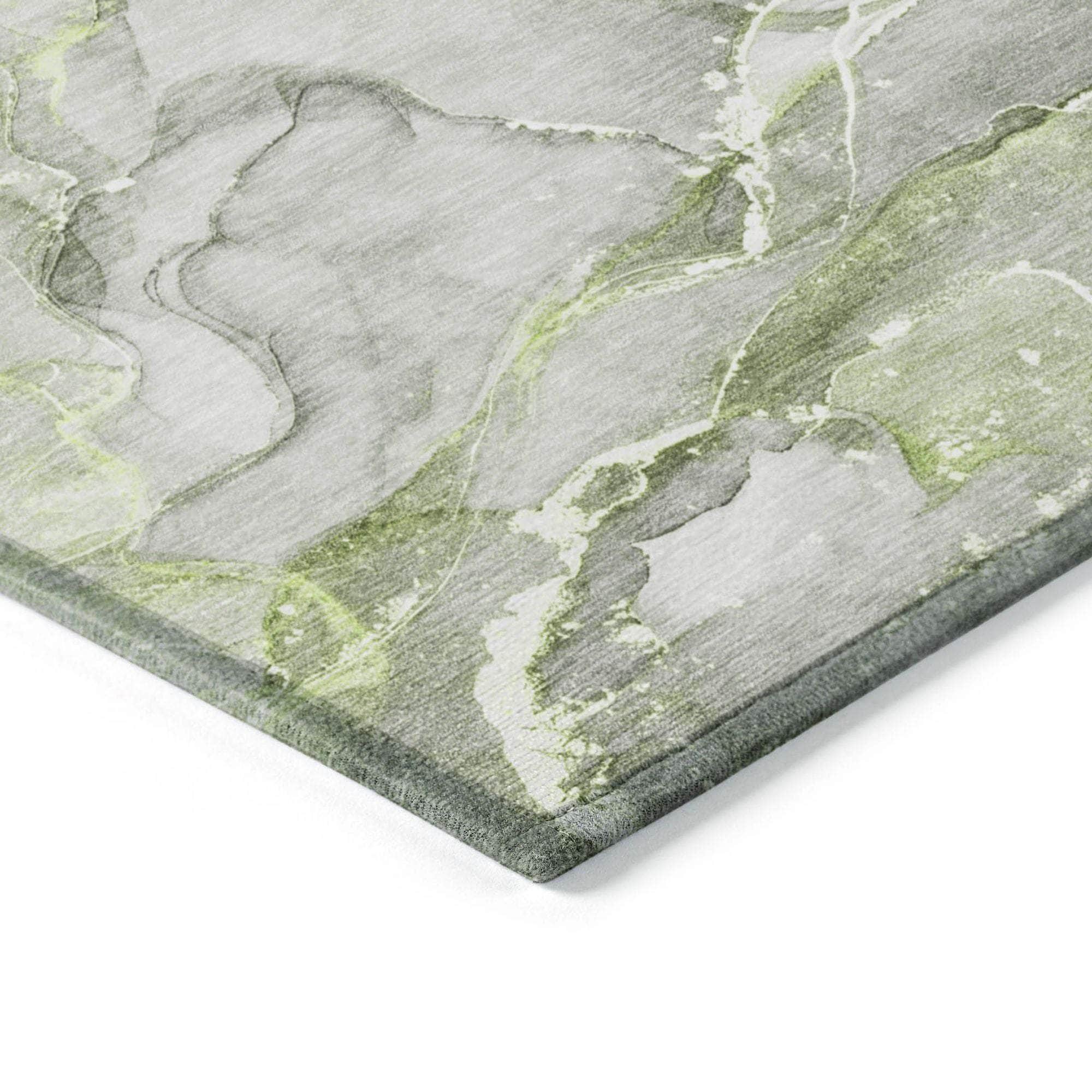 Machine Made ACN519 Green Rugs