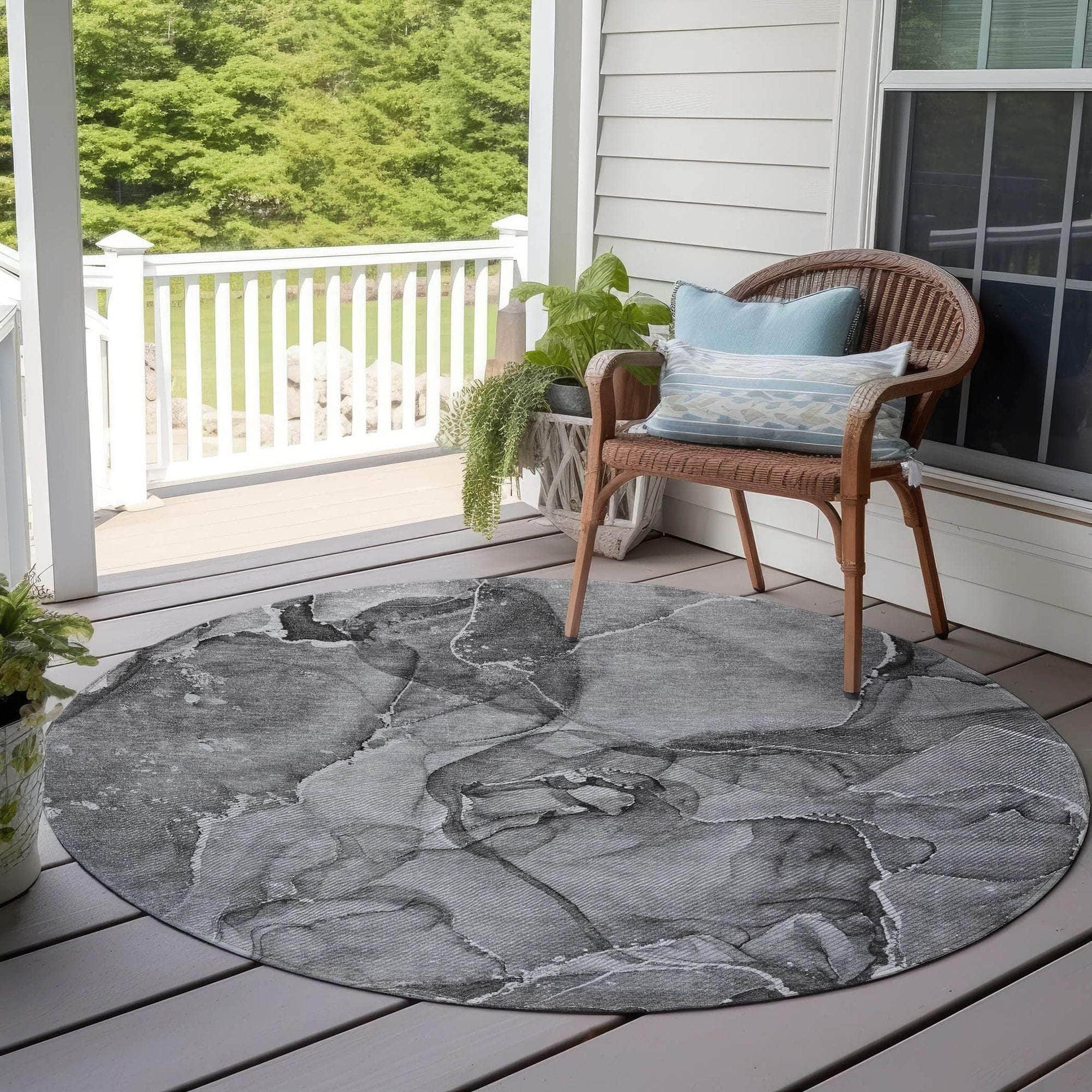 Machine Made ACN519 Pewter Gray Rugs
