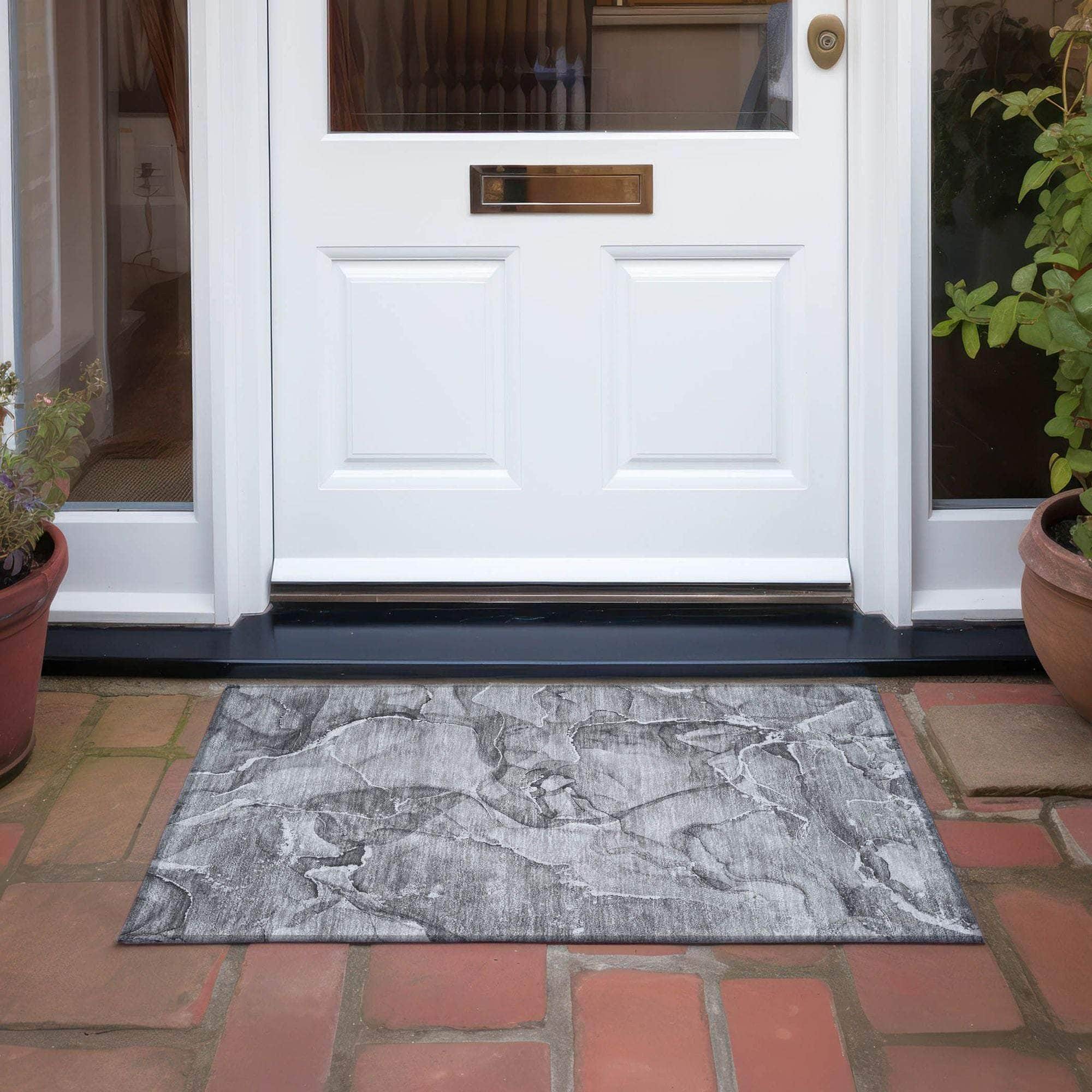 Machine Made ACN519 Pewter Gray Rugs