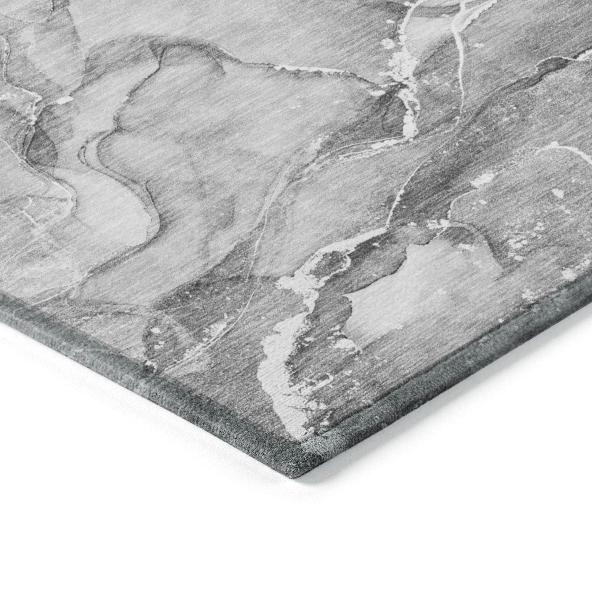Machine Made ACN519 Pewter Gray Rugs